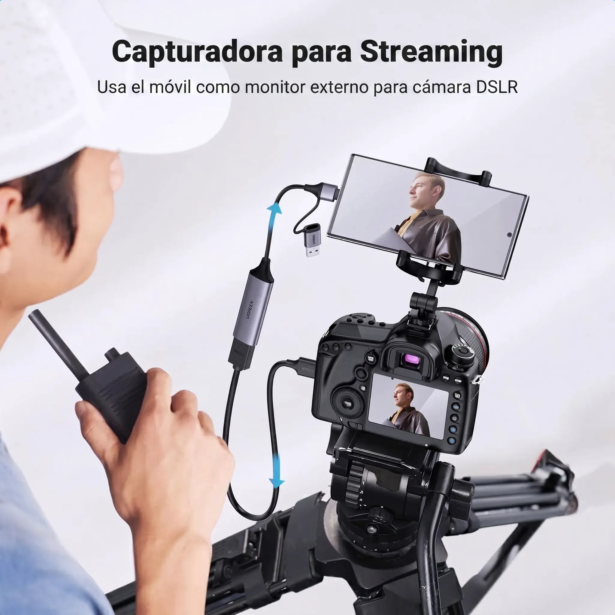 UGREEN CAPTURADORA HDMI A USB A Y USB C 1080P 60HZ PARA STREAMING - 6