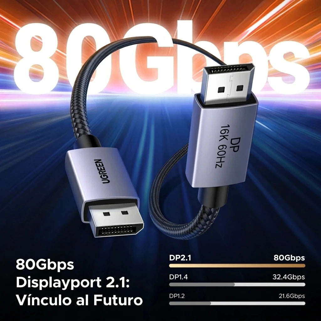 UGREEN DP131 - CABLE DISPLAYPORT 2M 16K 60HZ - 4