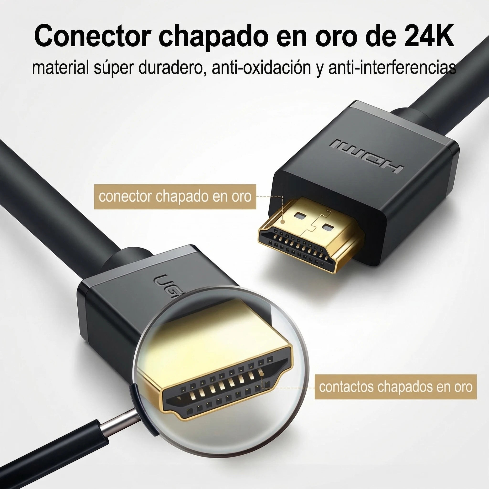 UGREEN CABLE HDMI 1M 4K 60HZ ALTA VELOCIDAD HD104 PARA VIDEO ESTABLE - 2