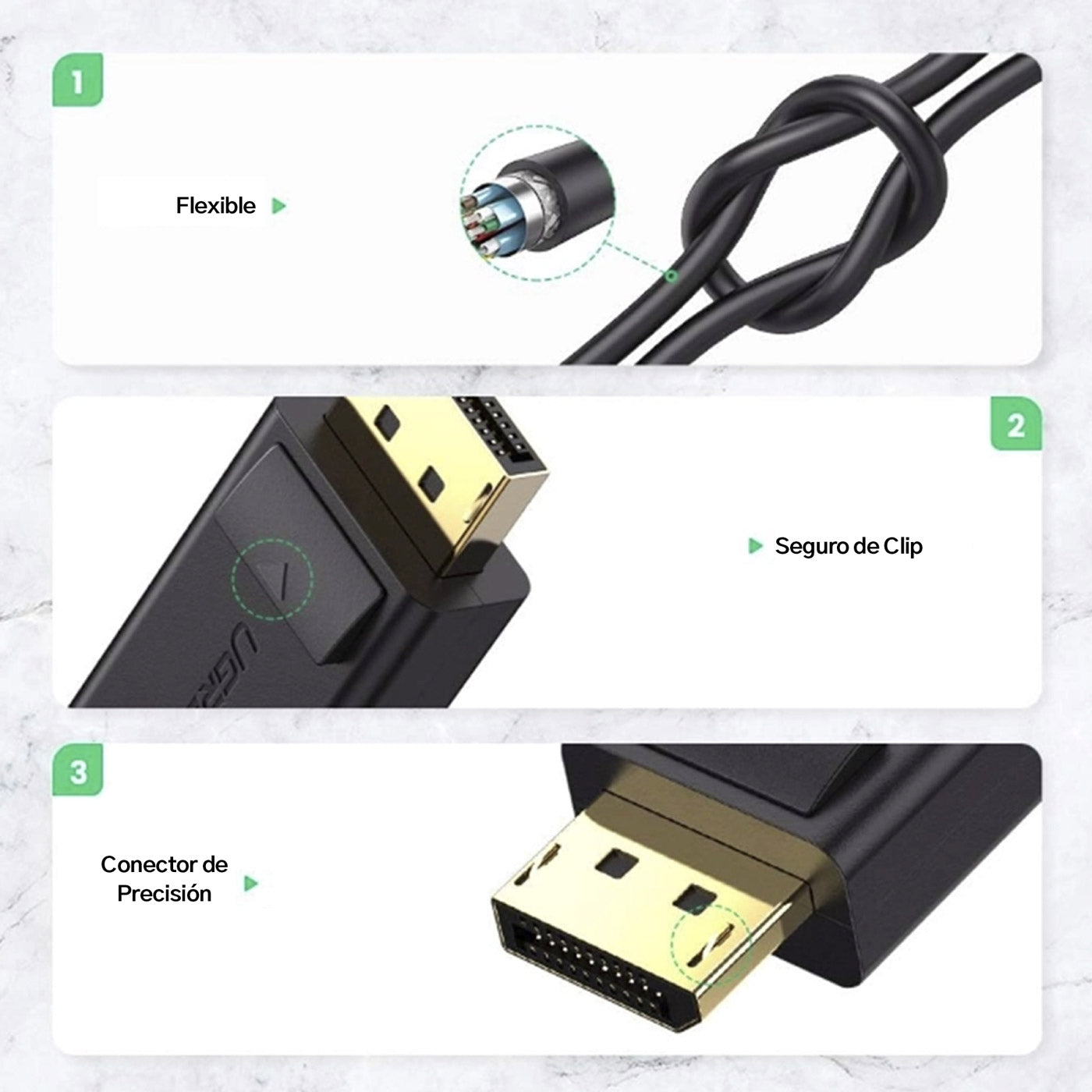 ADAPTADOR/CONVERTIDOR UGREEN DISPLAYPORT A HDMI 4K 30 HZ 40363 - 5