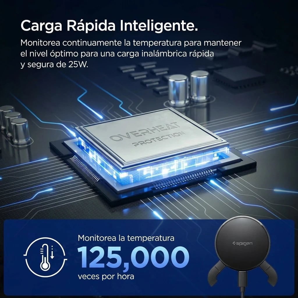SOPORTE CARGADOR MAGNÉTICO SPIGEN ESSENTIAL PARA AUTO QI2.2 25W - 3