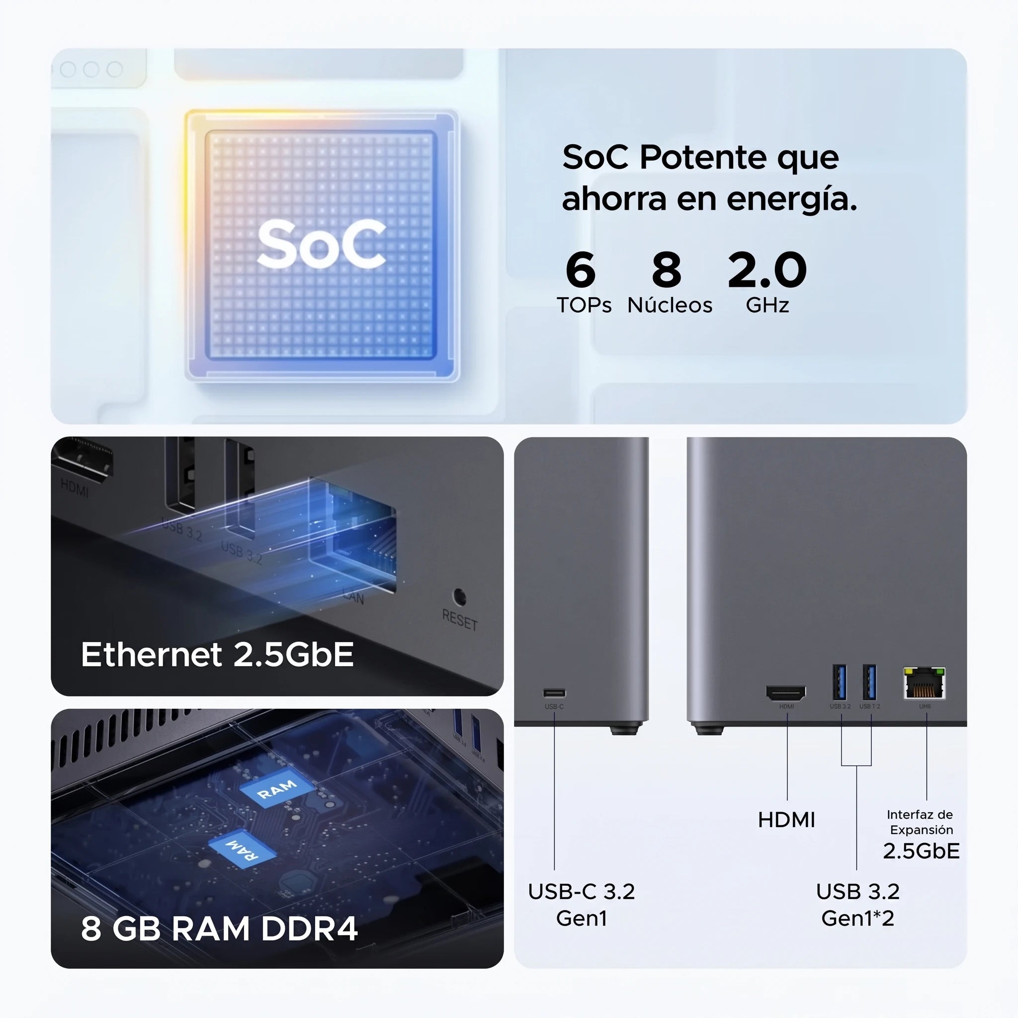UGREEN NASYNC DH4300 PLUS - NAS 4 BAHÍAS 120TB 2.5GBE - 9