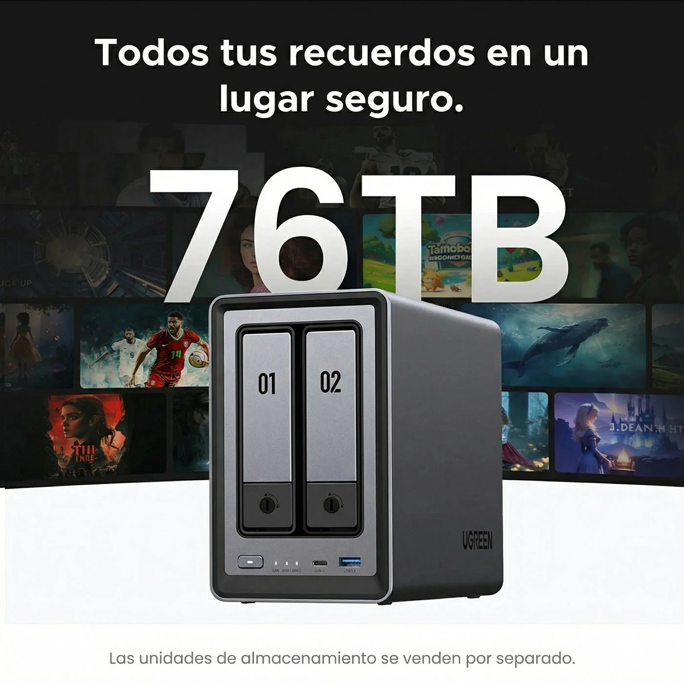 UGREEN NASYNC DXP2800 - NAS 2 BAHÍAS 2.5GBE PARA HOGAR Y OFICINA - 2