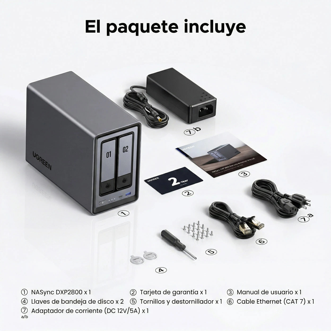 UGREEN NASYNC DXP2800 - NAS 2 BAHÍAS 2.5GBE PARA HOGAR Y OFICINA - 8