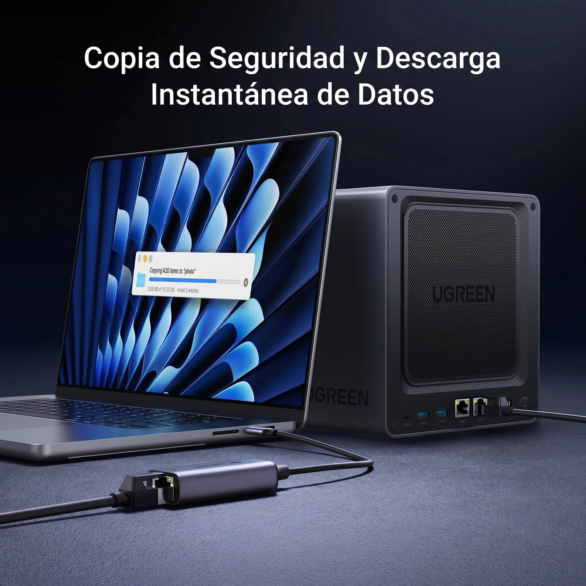 UGREEN ADAPTADOR USB-C A ETHERNET 2.5G RJ45 PARA LAPTOP Y TABLET - 7