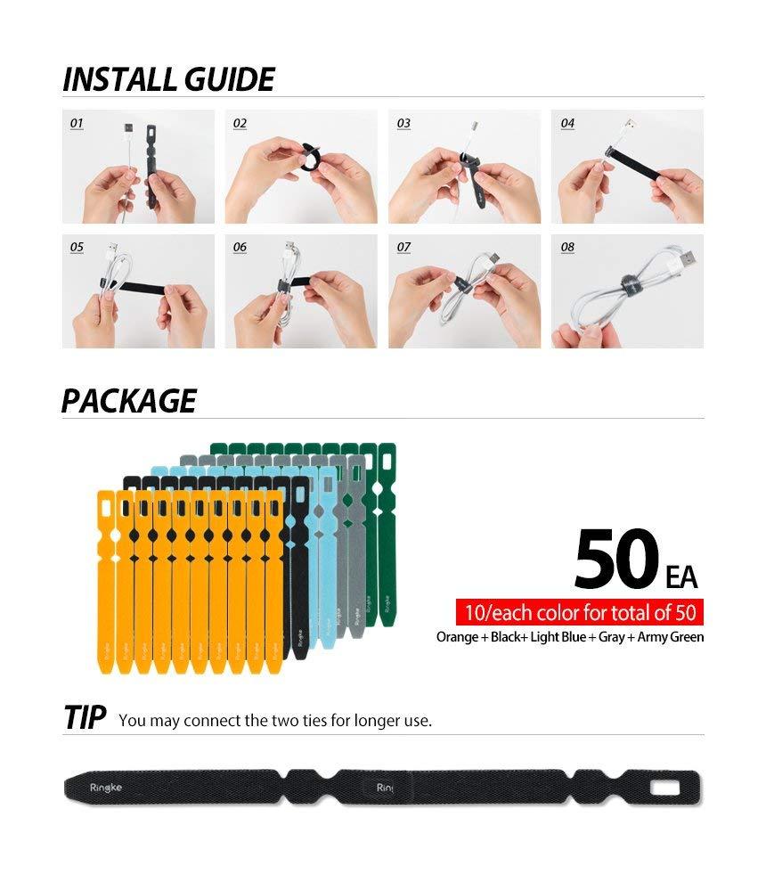 ORGANIZADOR DE CABLES RINGKE MAGIC CABLE TIE 10 UNIDADES - 10