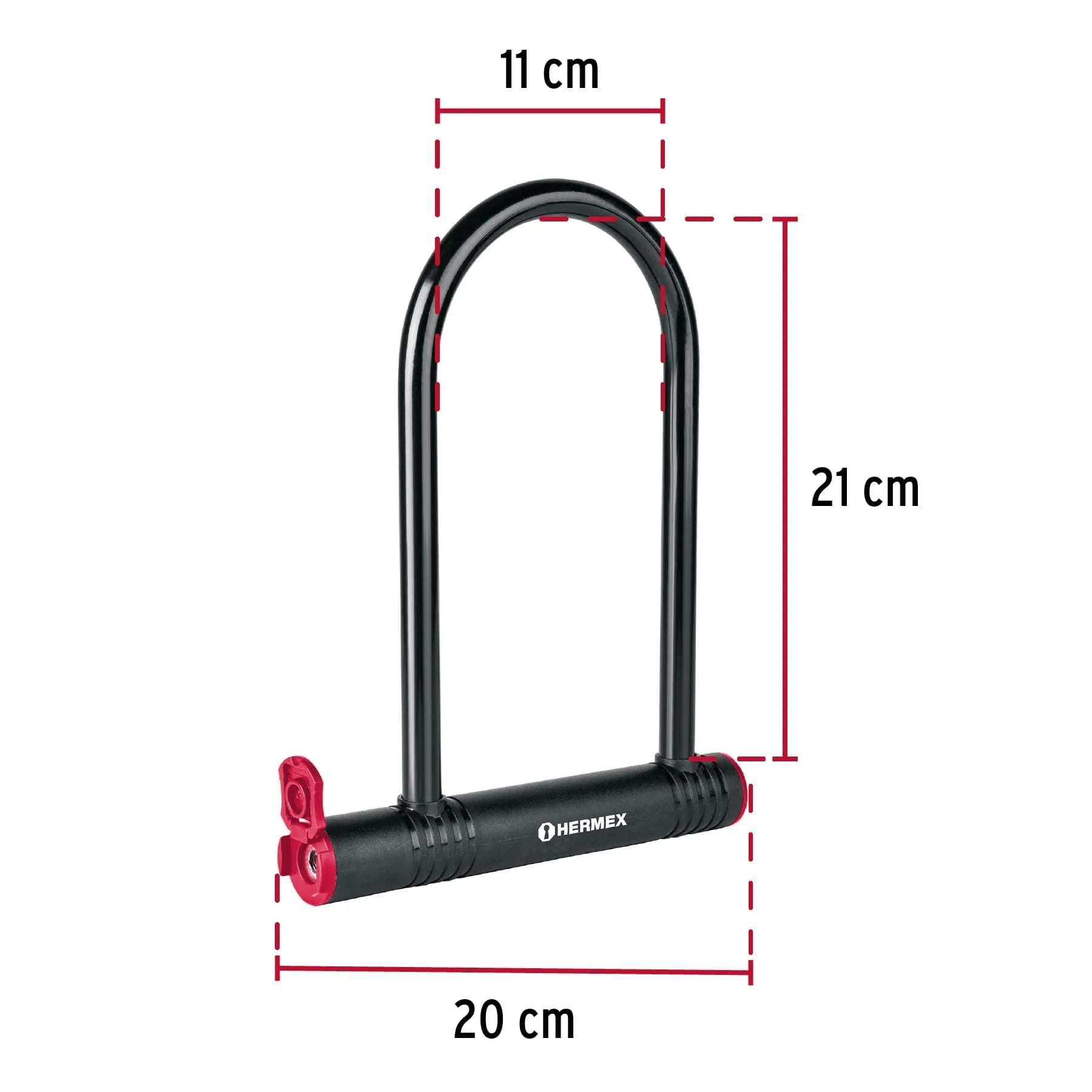 CANDADO MOTOCICLETA BICICLETA TIPO U 14 MM HERMEX - 3