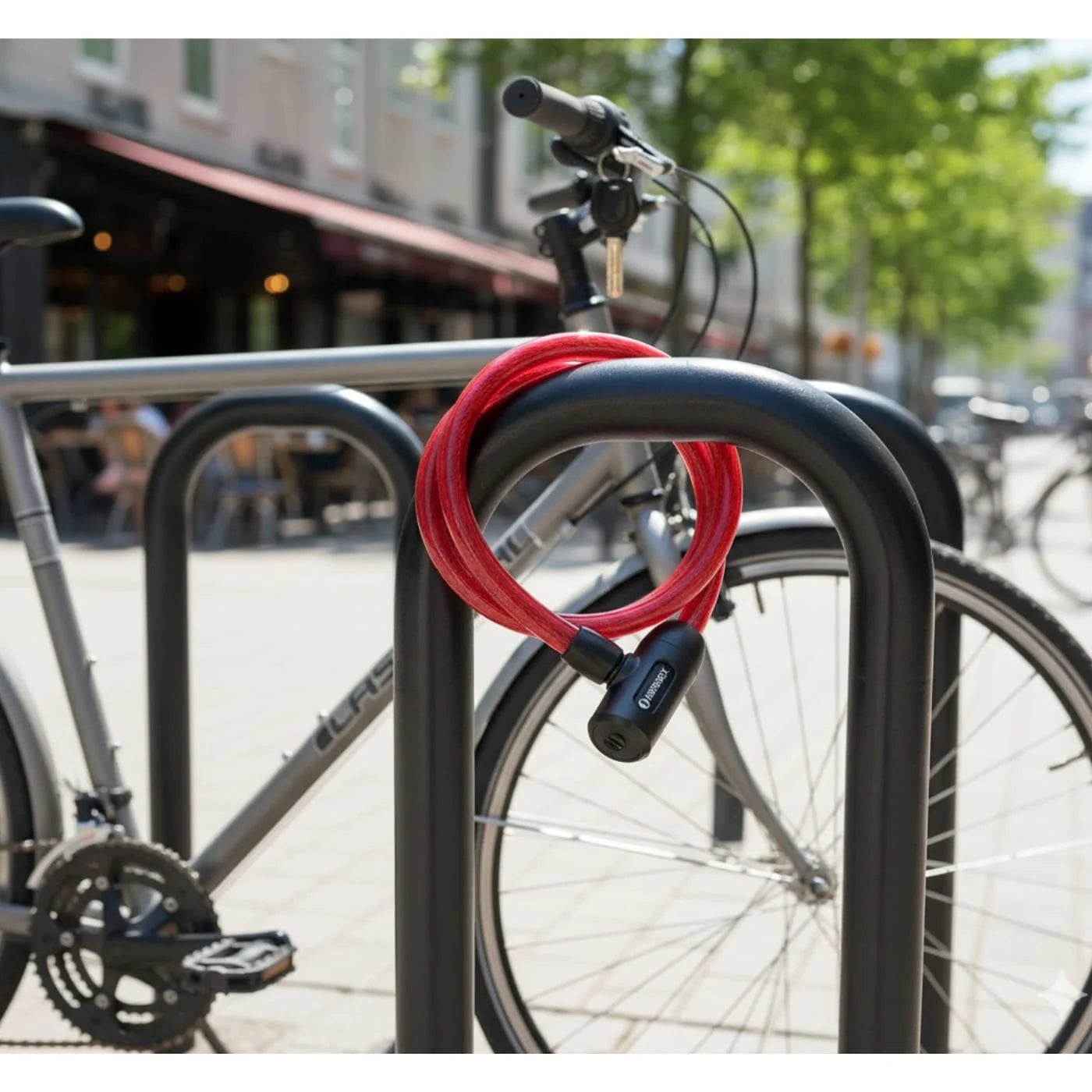 CANDADO DE CABLE CON LLAVE 15MM X 1.20 M PARA BICICLETA HERMEX - 4