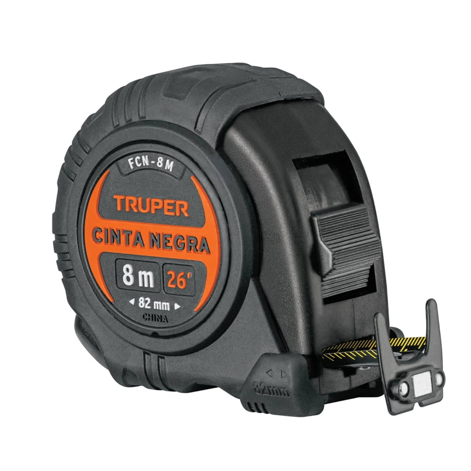 WINCHA CONTRA IMPACTOS 8 M, CINTA NEGRA 26 MM, TRUPER - 1
