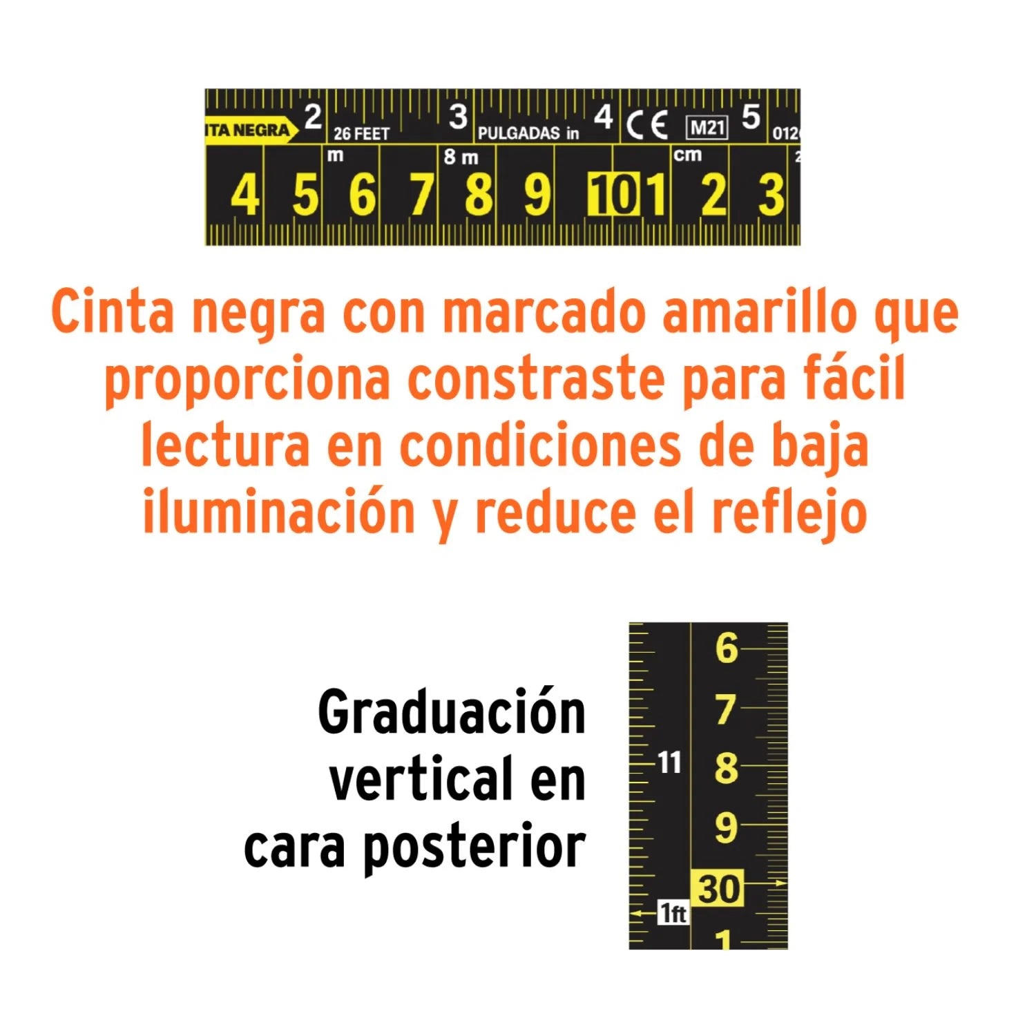 WINCHA CONTRA IMPACTOS 8 M, CINTA NEGRA 26 MM, TRUPER - 6