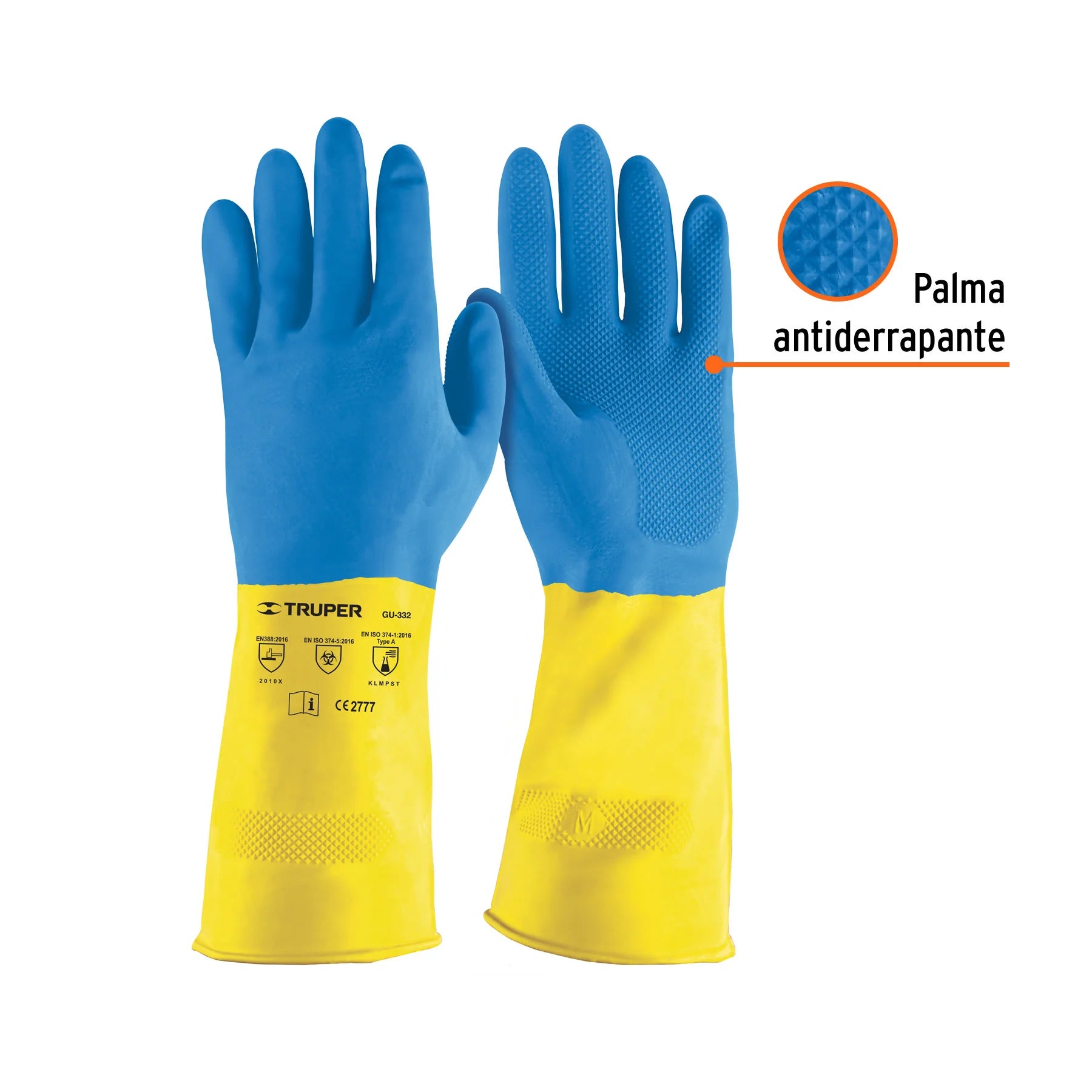 GUANTES DE LÁTEX REFORZADOS PARA LIMPIEZA, MEDIANOS, TRUPER - 2