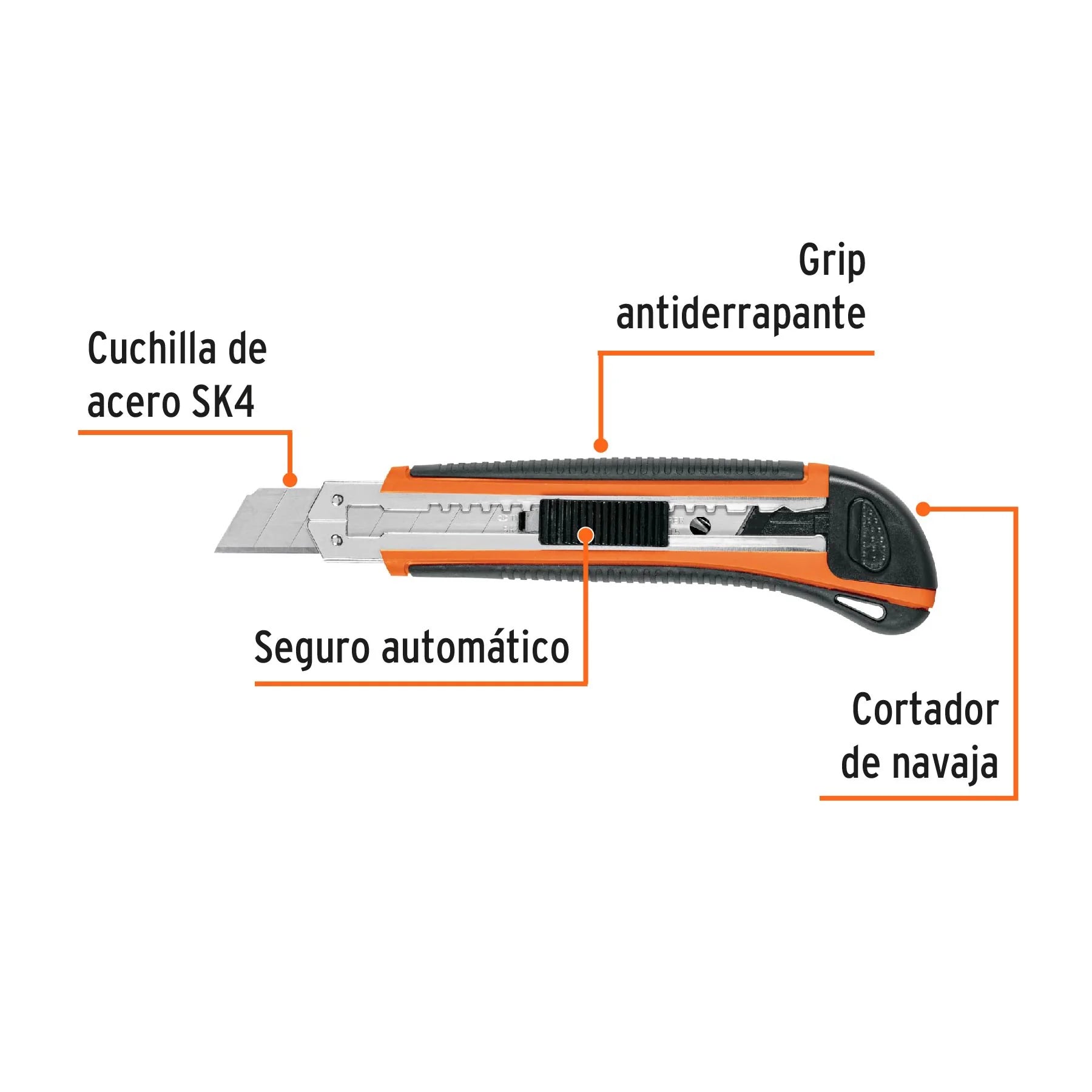 CUTTER PROFESIONAL 18MM CON ALMA METÁLICA Y GRIP TRUPER - 3