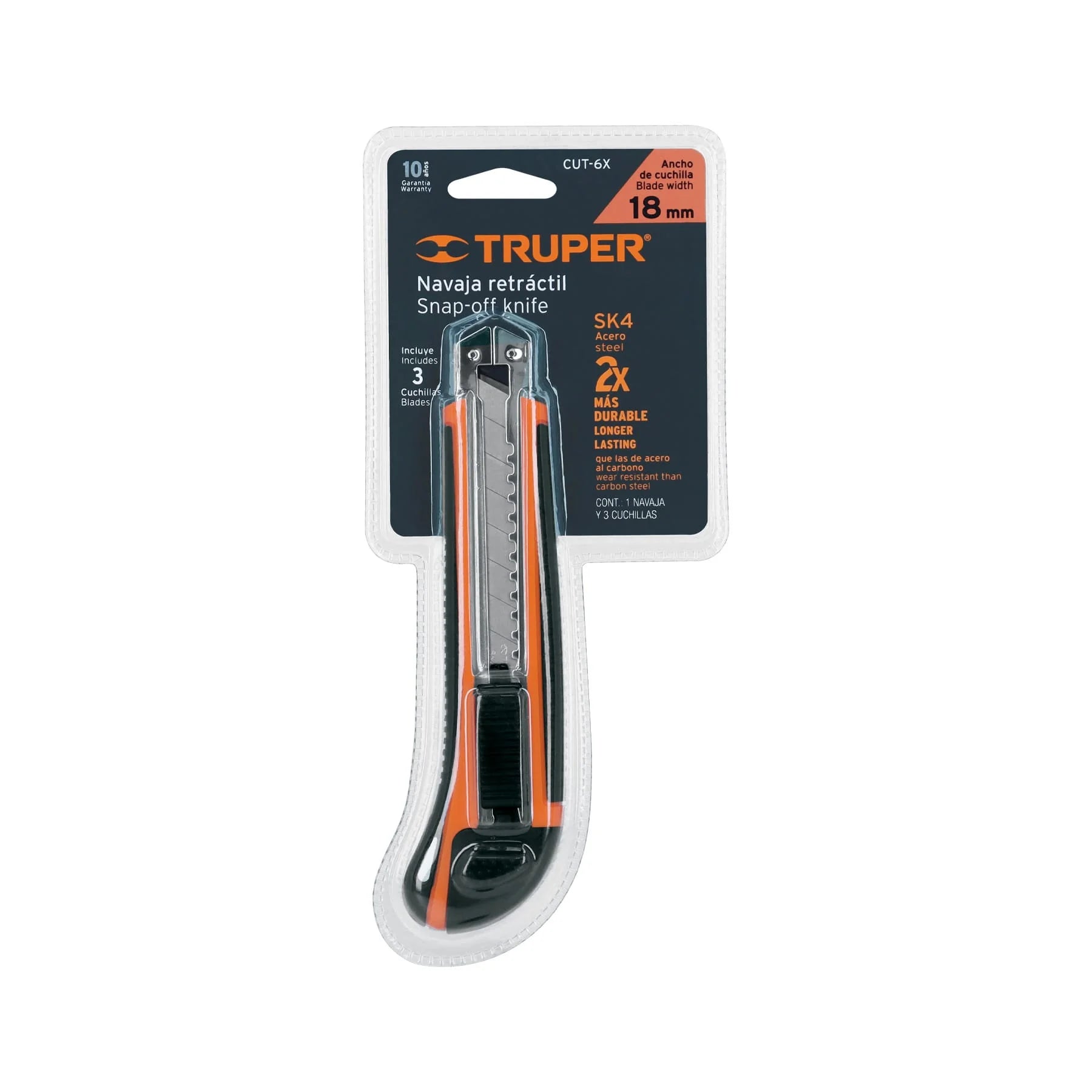 CUTTER PROFESIONAL 18MM CON ALMA METÁLICA Y GRIP TRUPER - 5