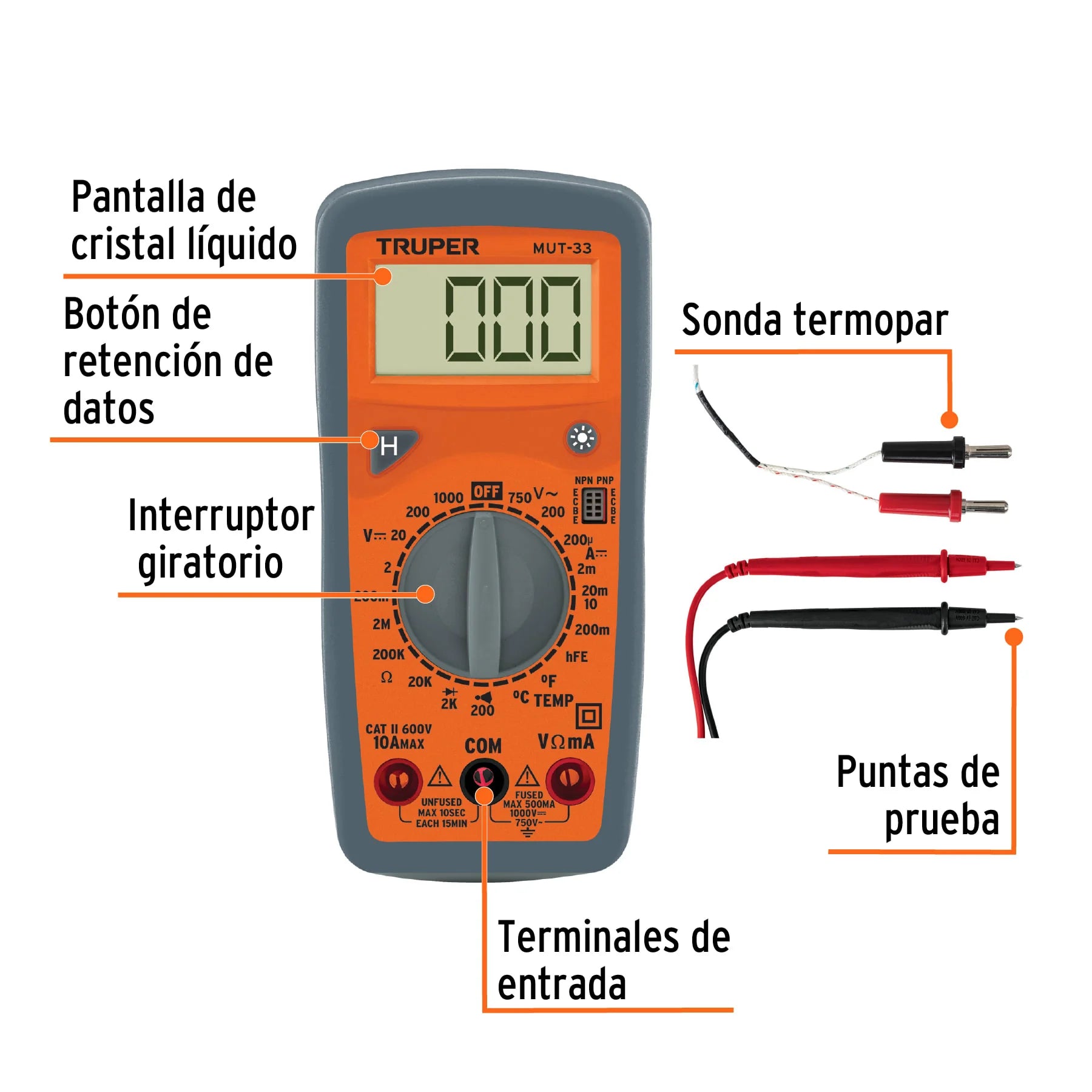 MULTÍMETRO DIGITAL JUNIOR TRUPER - 4
