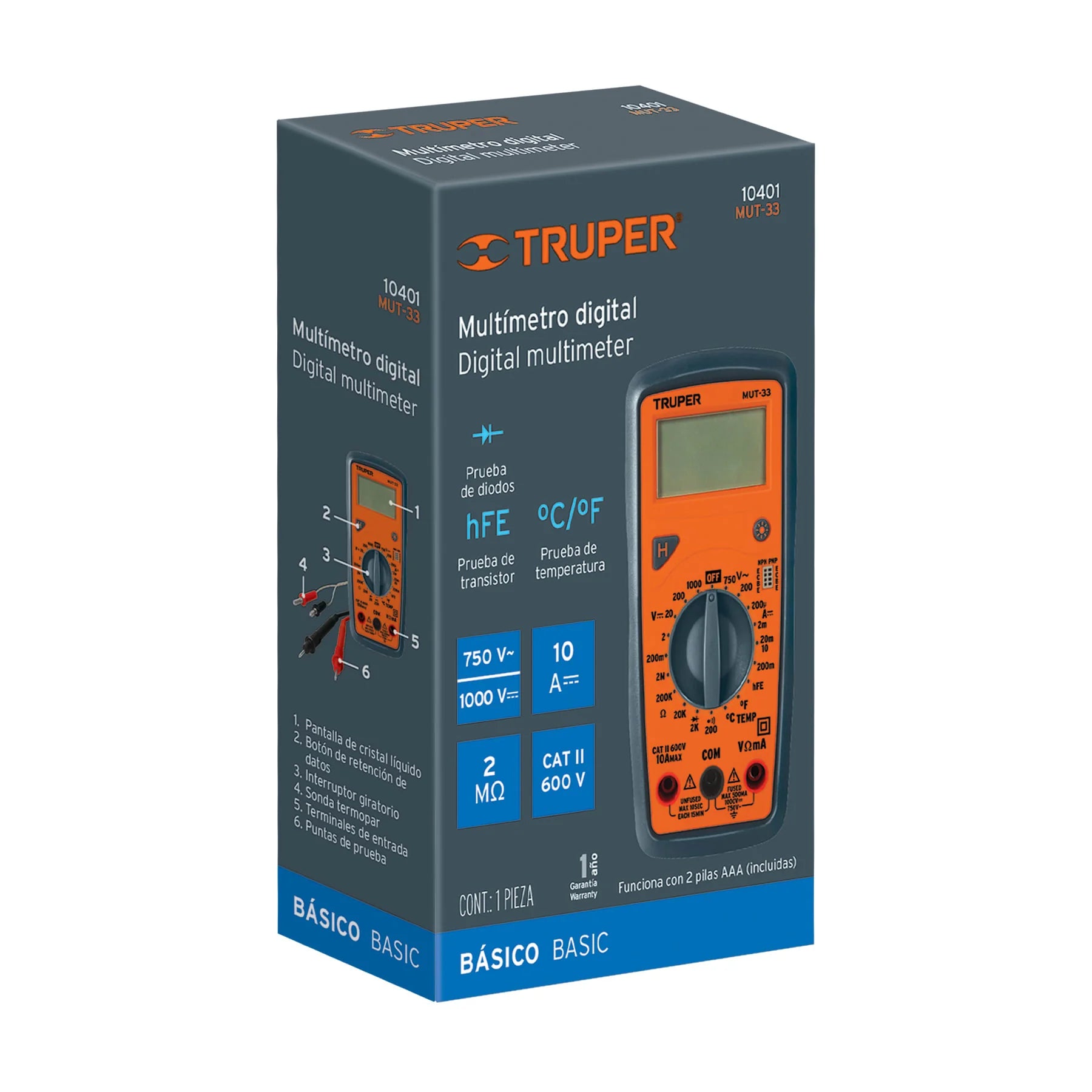 MULTÍMETRO DIGITAL JUNIOR TRUPER - 6