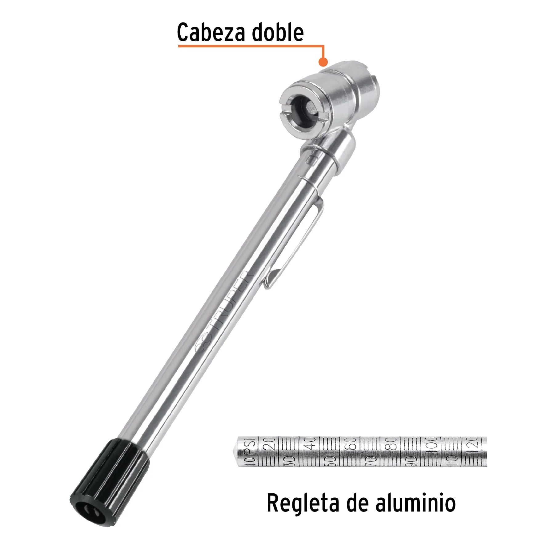 MEDIDOR DE PRESION 120 PSI CABEZA DOBLE TRUPER - 3