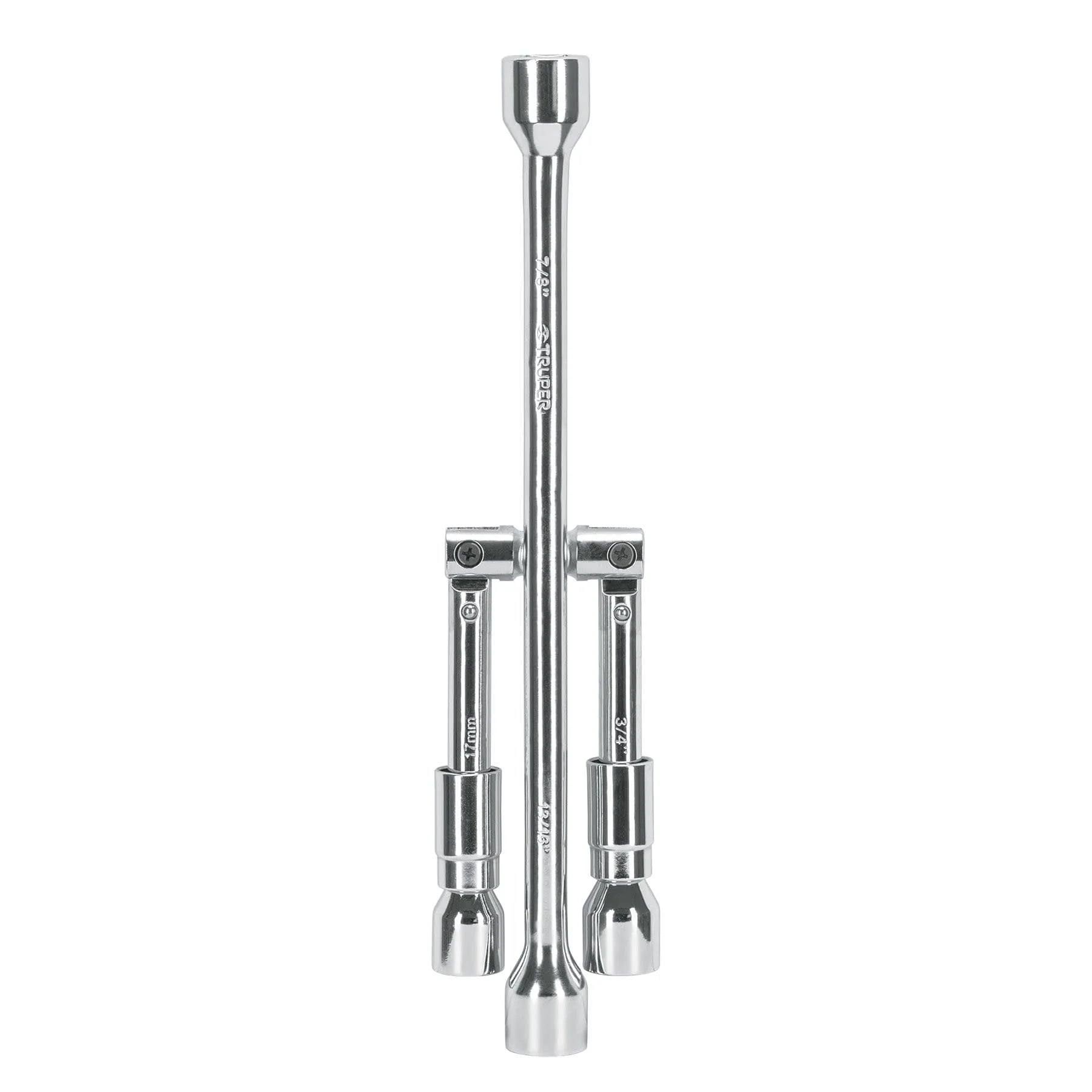LLAVE DE CRUZ 14' PLEGABLE PULIDA Y CROMADA TRUPER - 6