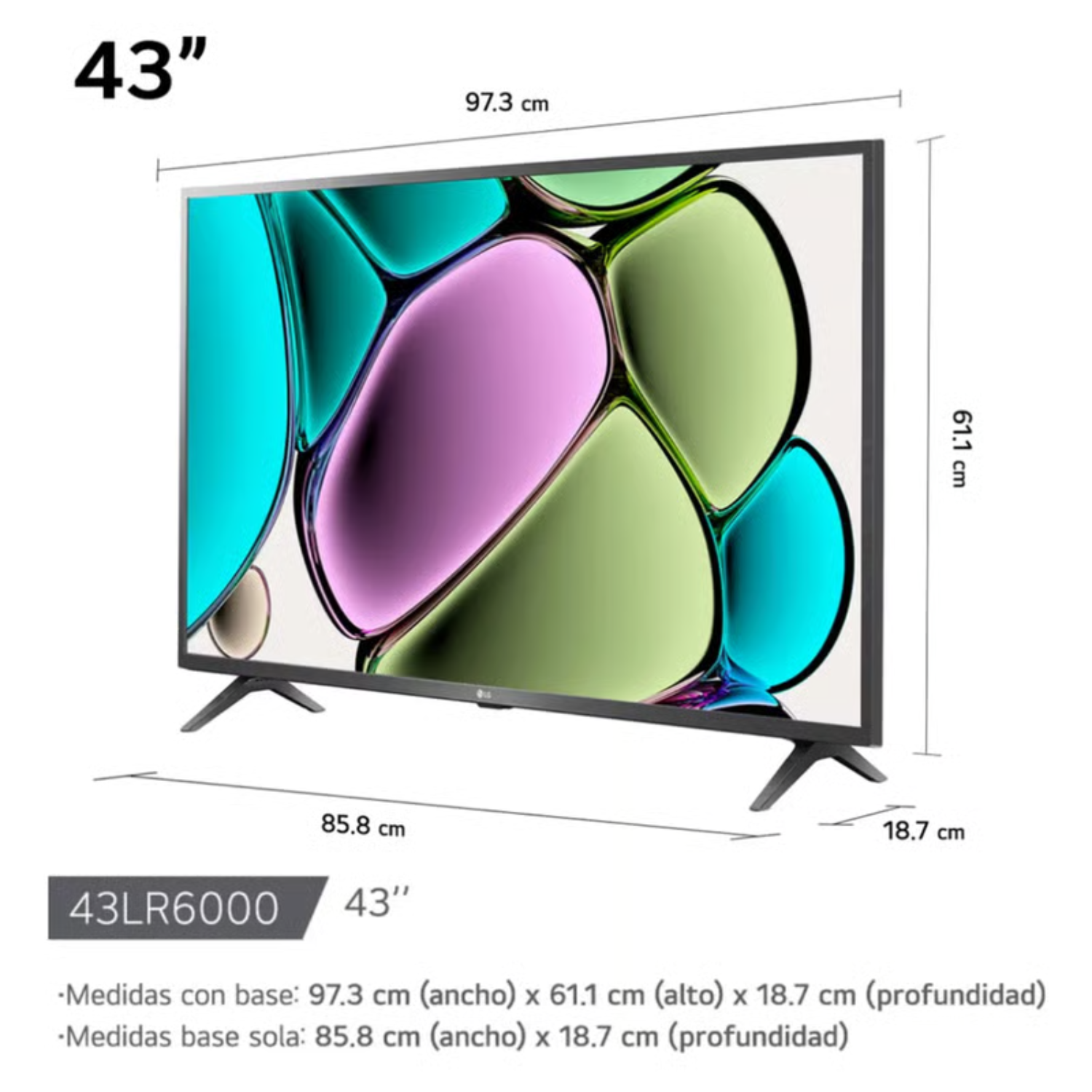 TELEVISOR LG 43 SMART TV THINQ AI WEBOS HUB FHD LED 2024 - 43LR6000PSA - 3