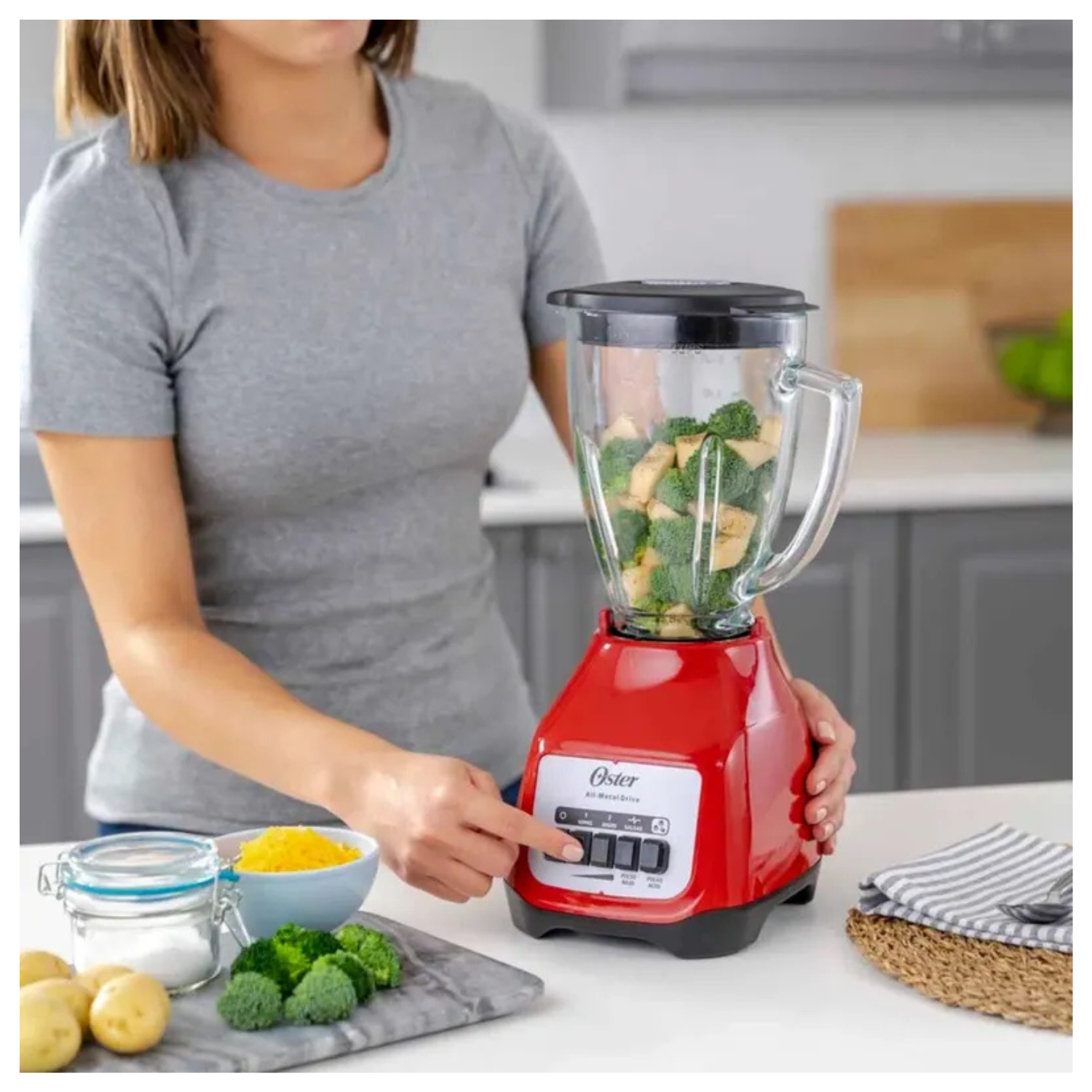 LICUADORA BLSTKAG-RPB-053 OSTER 2 VELOCIDADES 1.5L ROJO - 2