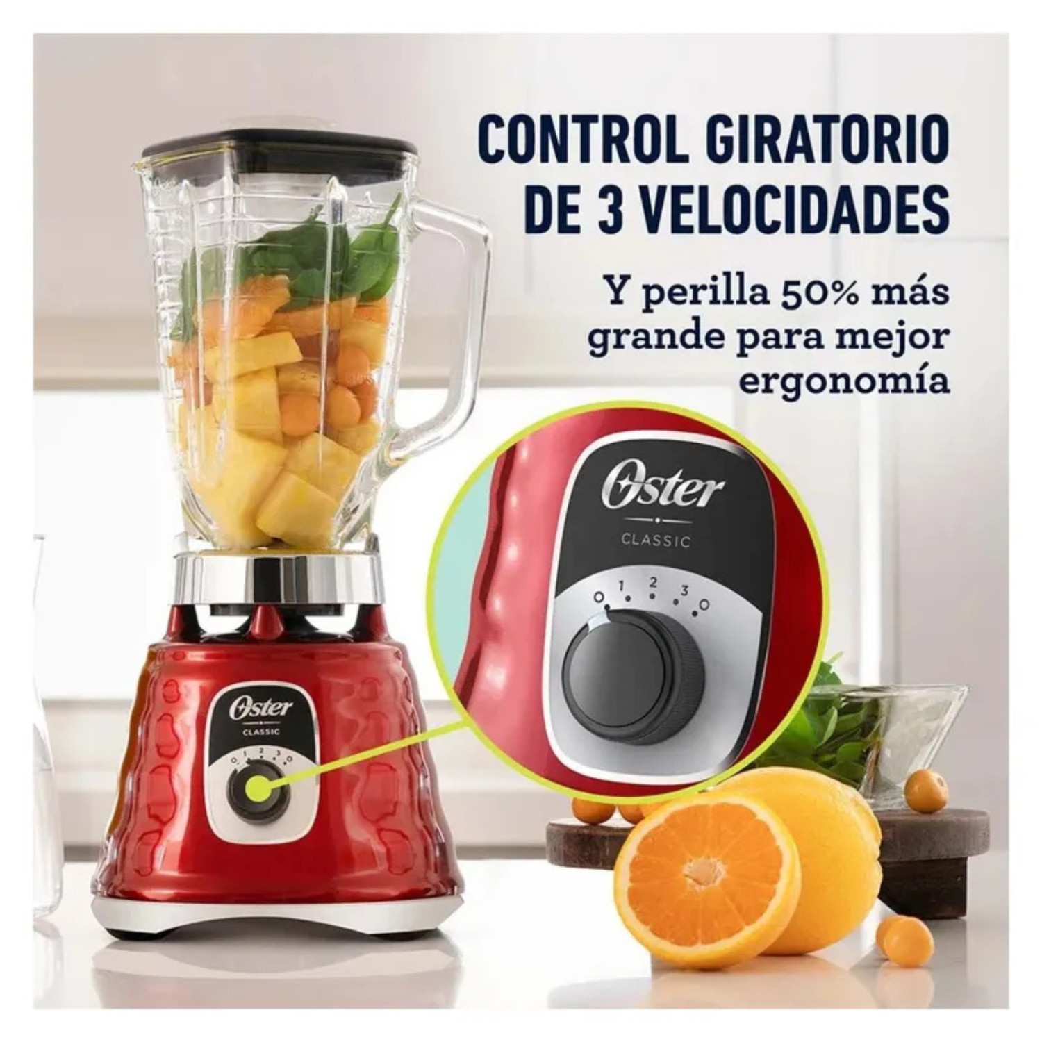 LICUADORA CLÁSICA OSTER 1.25 LT BLST4126R ROJO - 4