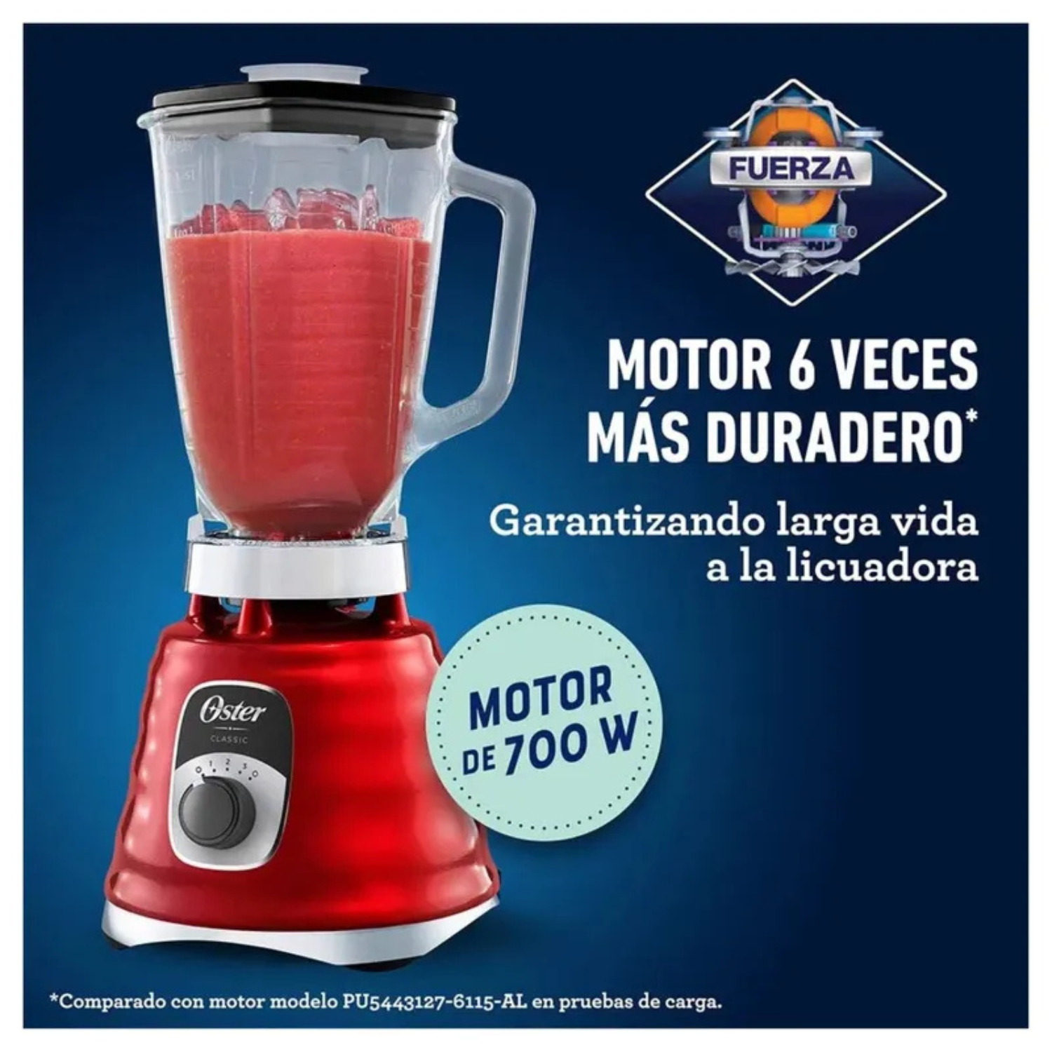 LICUADORA CLÁSICA OSTER 1.25 LT BLST4126R ROJO - 5