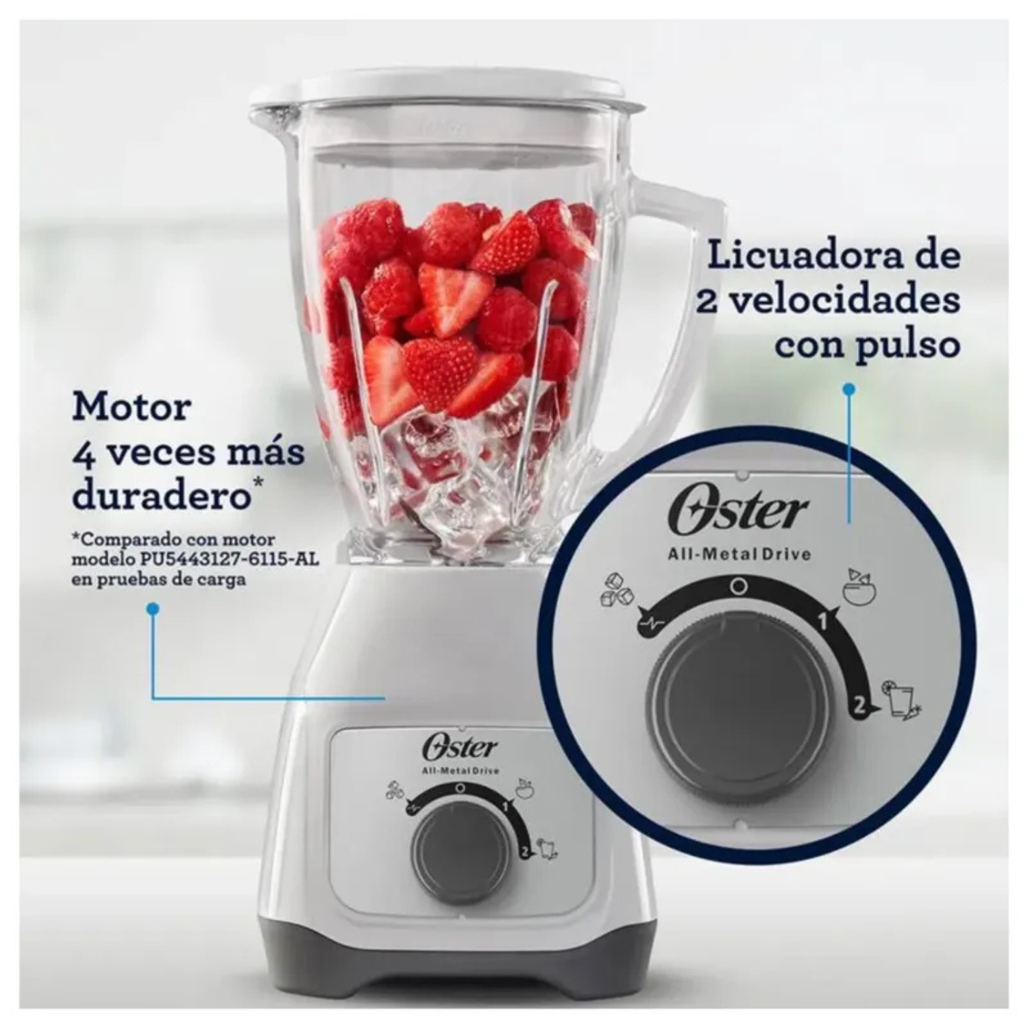 LICUADORA OSTER 1.5 LT BLSTKAGWRD053 BLANCO - 5