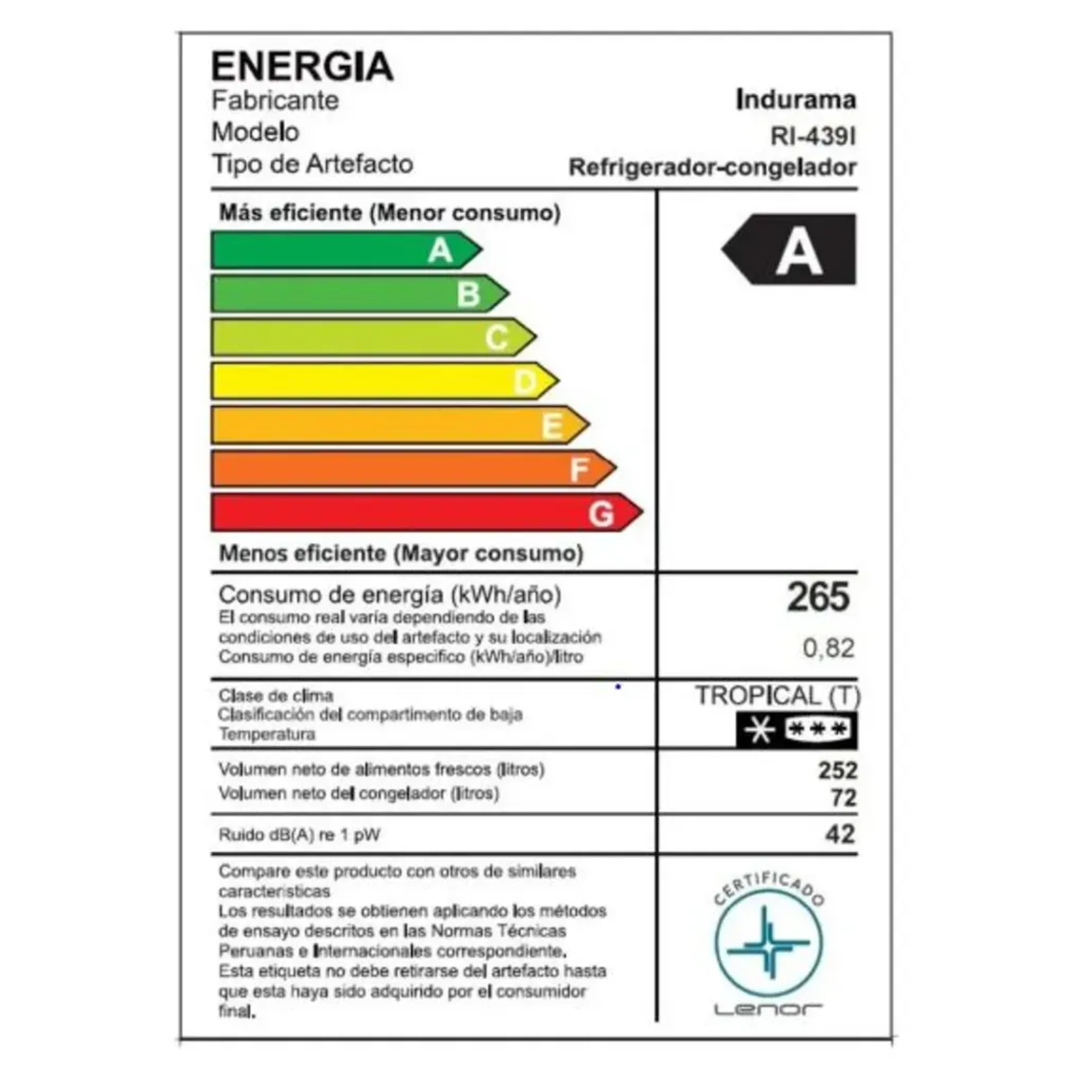 REFRIGERADORA INDURAMA RI-439I TOP MOUNT 324L NO FROST - CROMA - 10