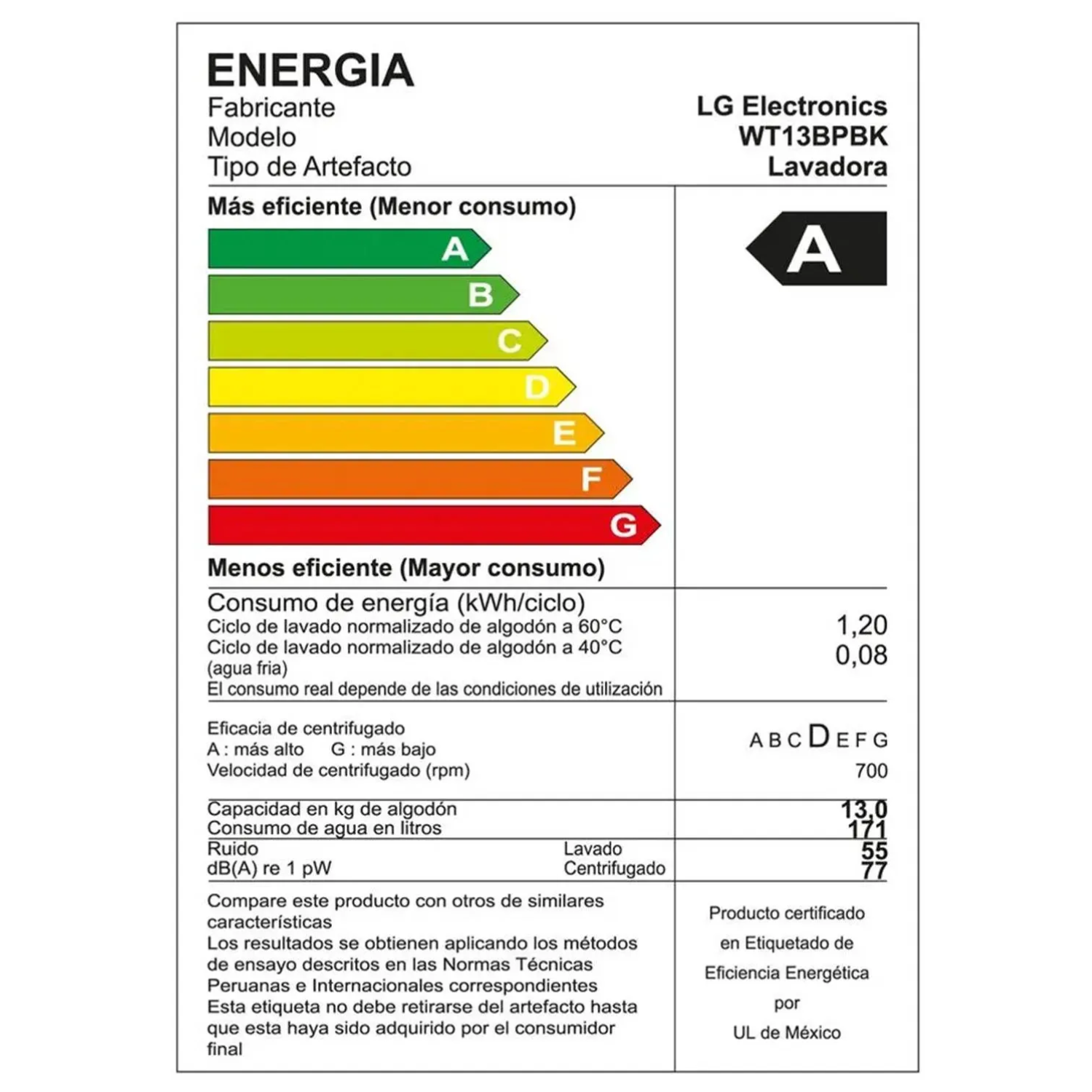 LAVADORA LG 13 KG CARGA SUPERIOR CON TURBODRUM WT13BVTB NEGRO CLARO - 9
