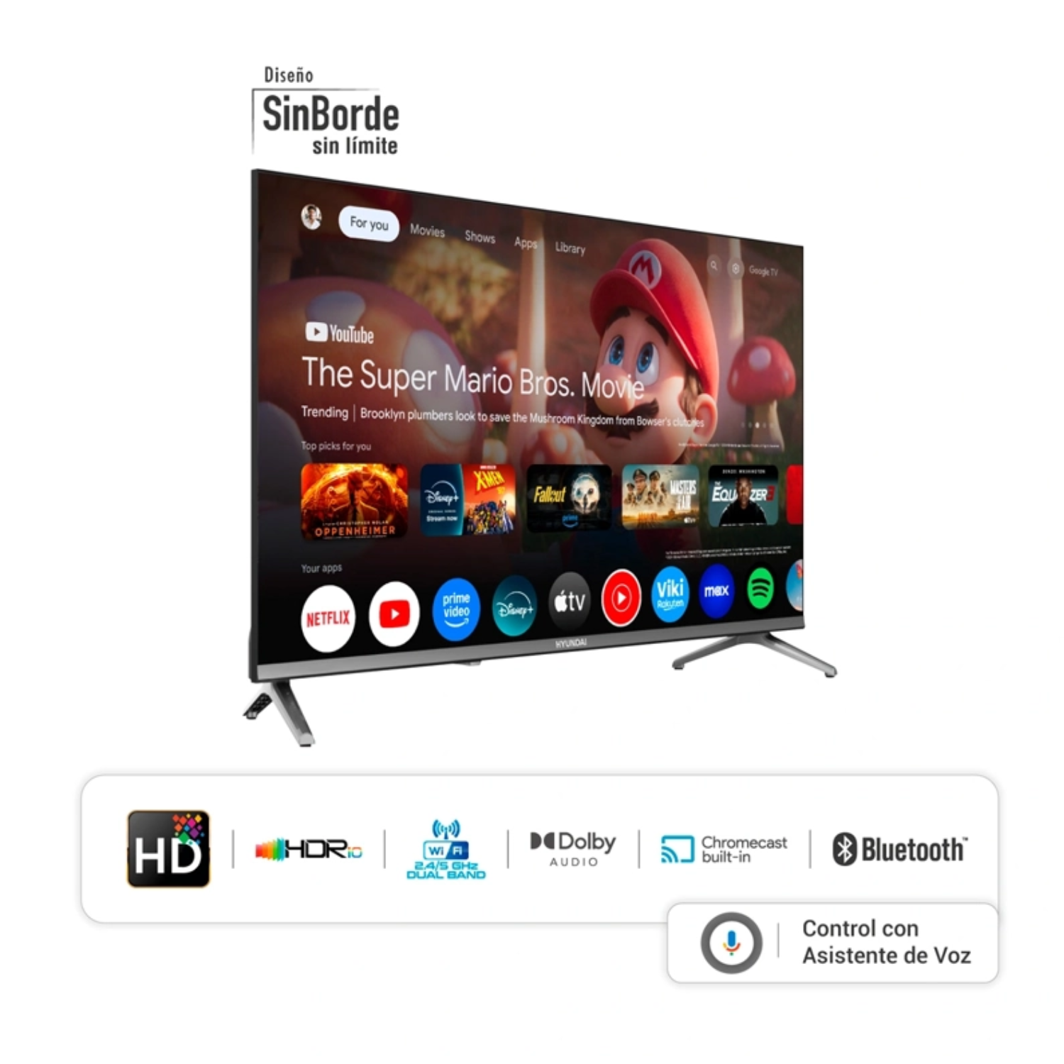 TELEVISOR SMART TV HYUNDAI QLED 32" HYLED3259QG - 3