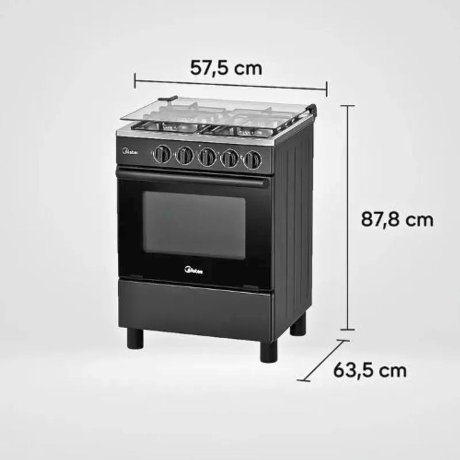 COCINA A GAS MIDEA 24' MGS24FS2LFABBC-PE 4 QUEMADORES – NEGRO - 3