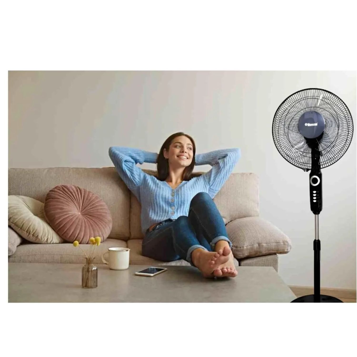 VENTILADOR DE PEDESTAL BOSSKO BK-8460VX DE 16 PULGADAS 3 VELOCIDADES - 8