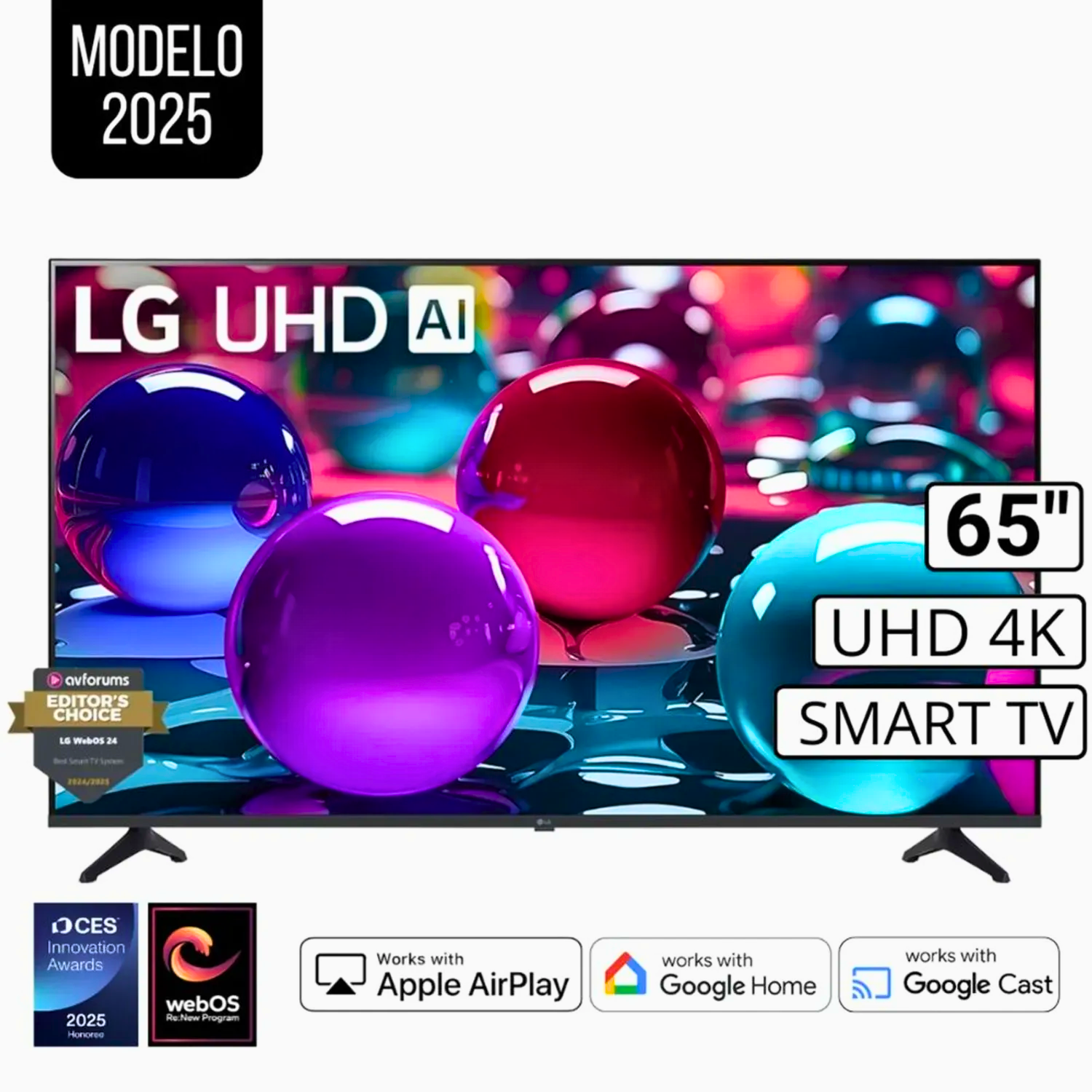 TELEVISOR LG 65 PULG ULTRA HD 4K AI THINQ 65UA7300PSB MODELO 2025- NEGRO - 1