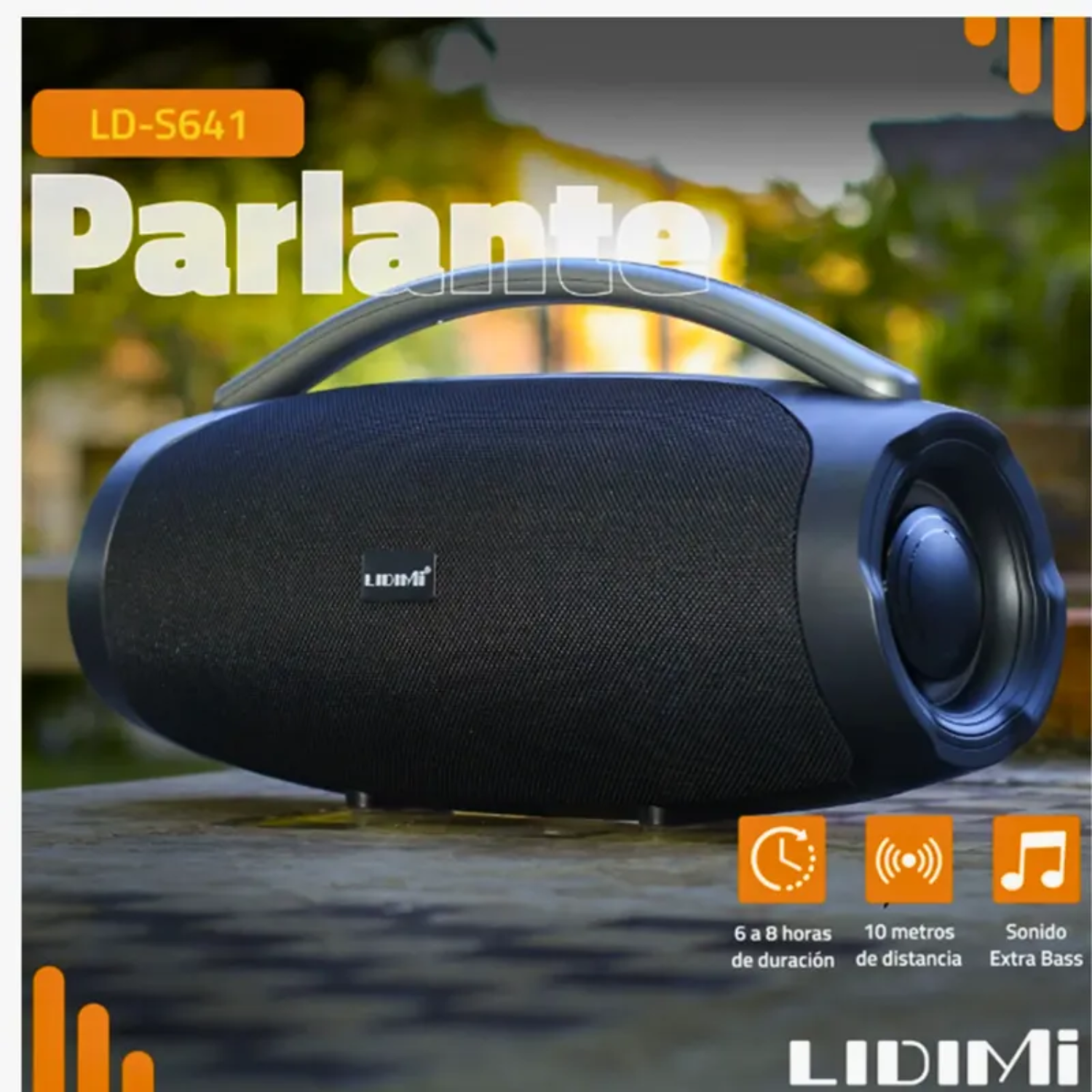 PARLANTE PORTÁTIL LIDIMI LD-S641 X-BASS CON 2 ALTAVOCES - 2