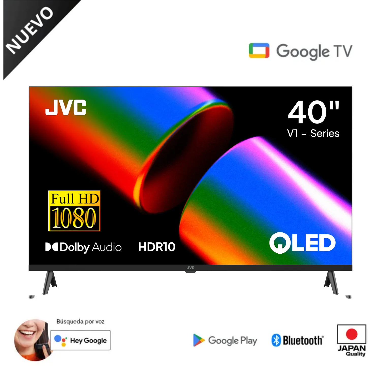 TELEVISOR JVC 40  FHD QLED GOOGLE TV  LT-40KB758 SMART TV - 1