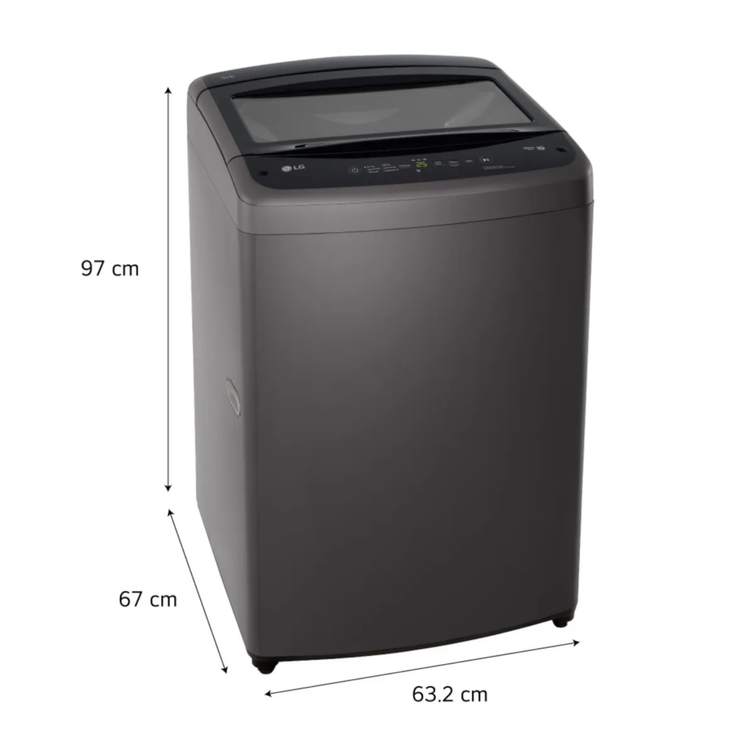 LAVADORA LG CARGA SUPERIOR 19 KG WT19BVTB TURBODRUM NEGRO CLARO - 2