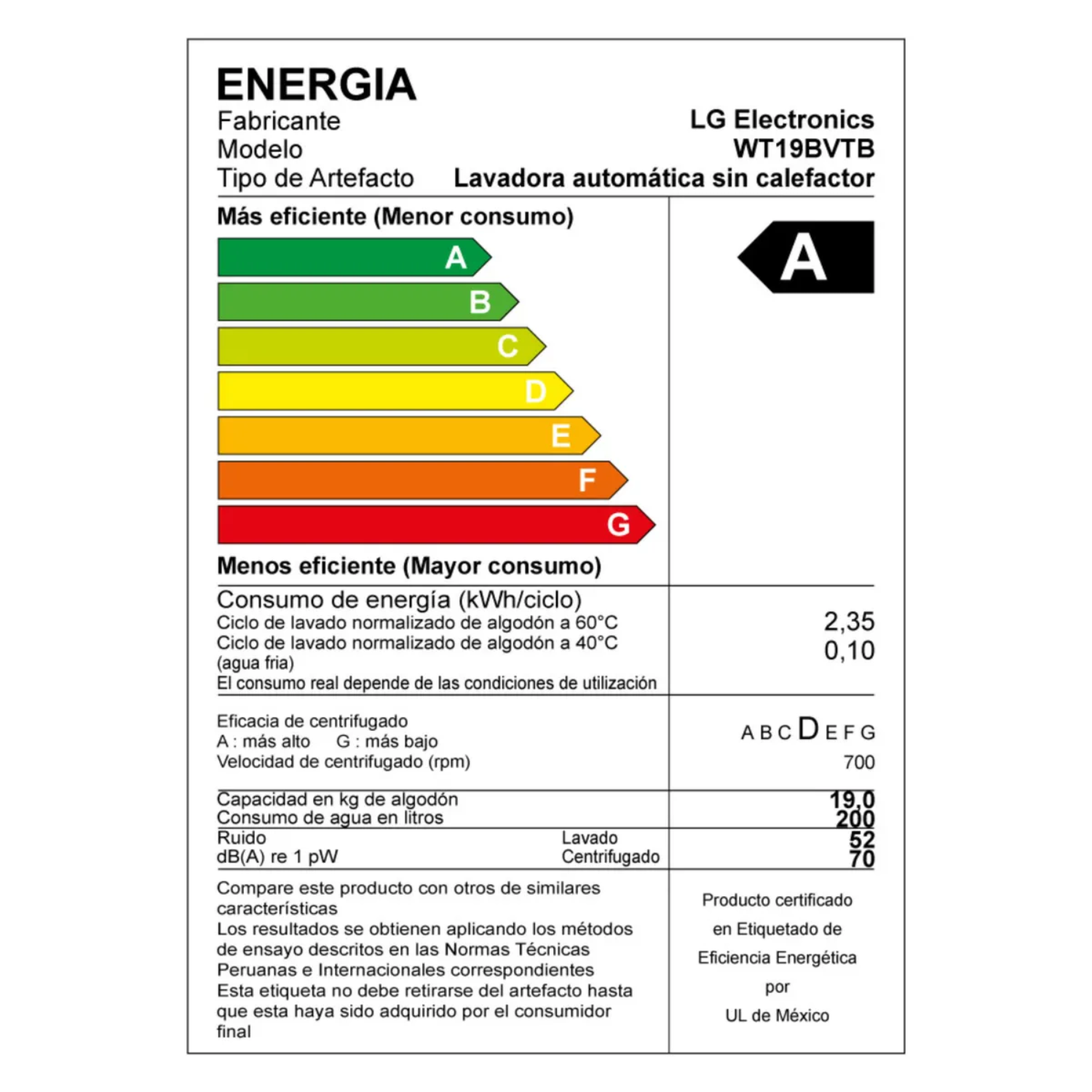 LAVADORA LG CARGA SUPERIOR 19 KG WT19BVTB TURBODRUM NEGRO CLARO - 8