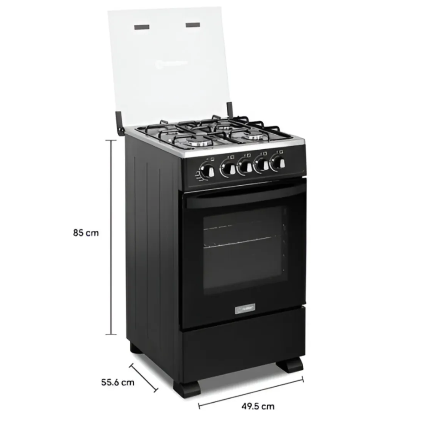 COCINA DE PIE MIRAY A GAS 4 HORNILLAS NEGRO - IRIS PLUS GLP - 2