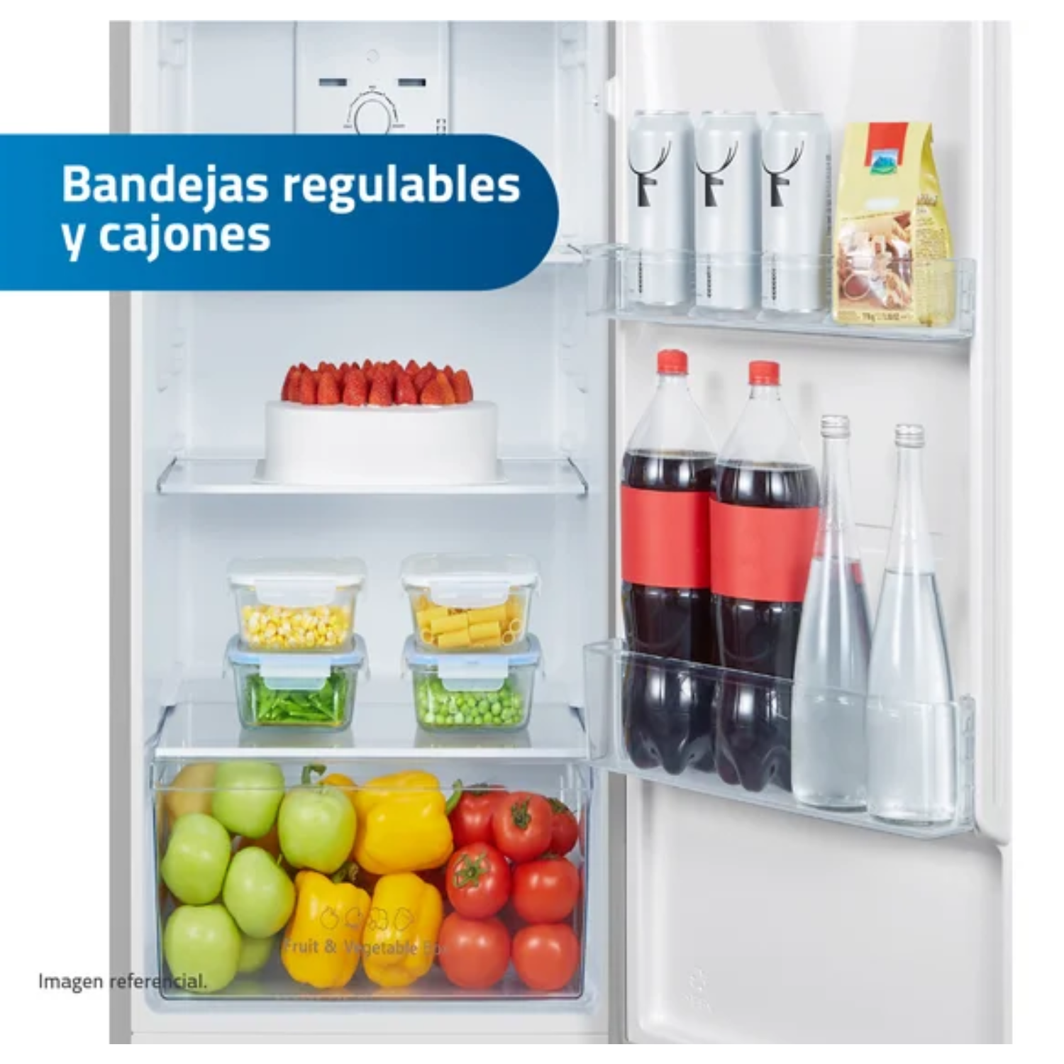 REFRIGERADORA INDURAMA TOP FREEZER NO FROST RI-389DNI 246 LITROS NEGRO - 5