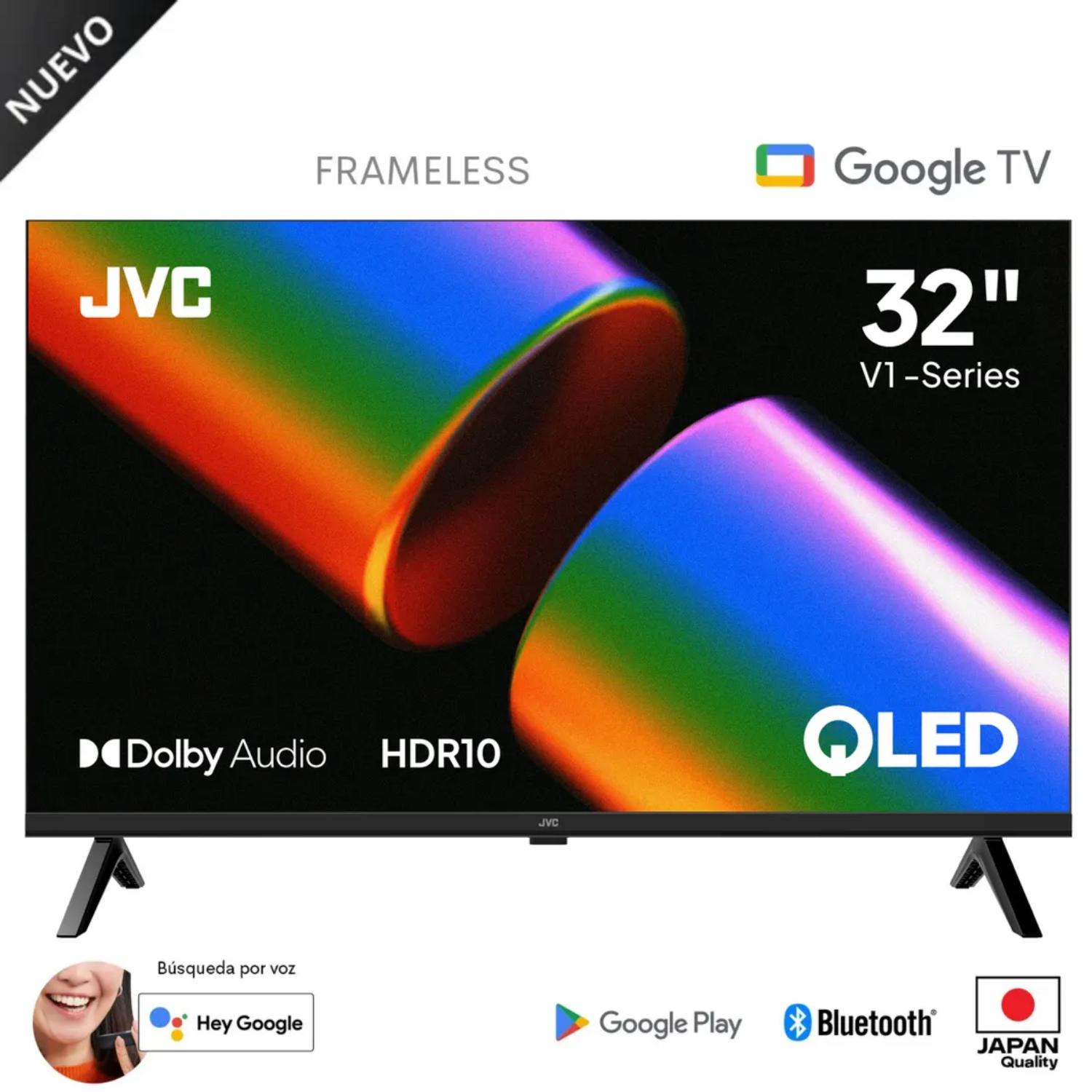 TELEVISOR JVC QLED 32 HD GOOGLE TV LT-32KM1584 - 1