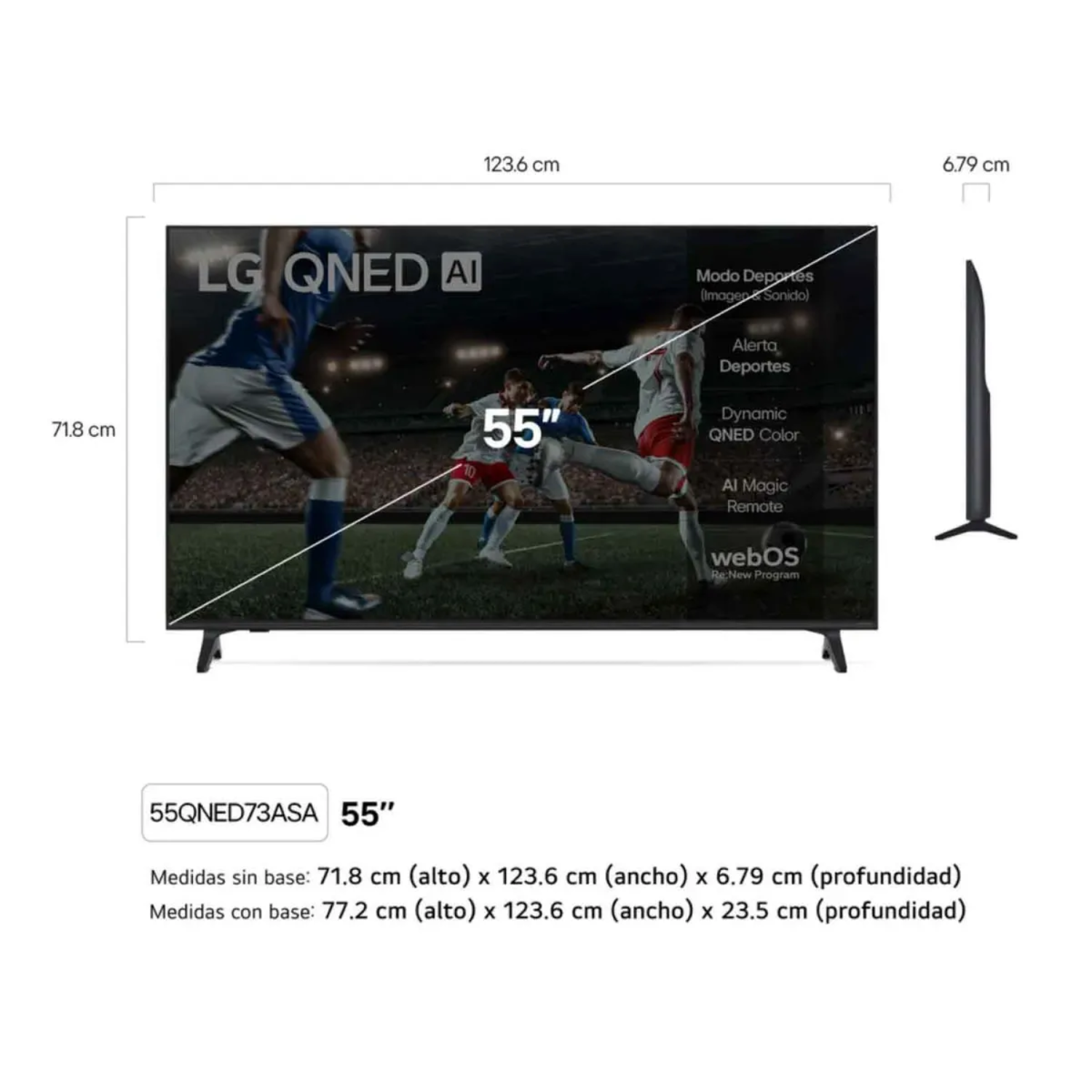 TELEVISOR LG QNED 55” 4K UHD SMART TV CON AI 55QNED73ASA (2026) - 3