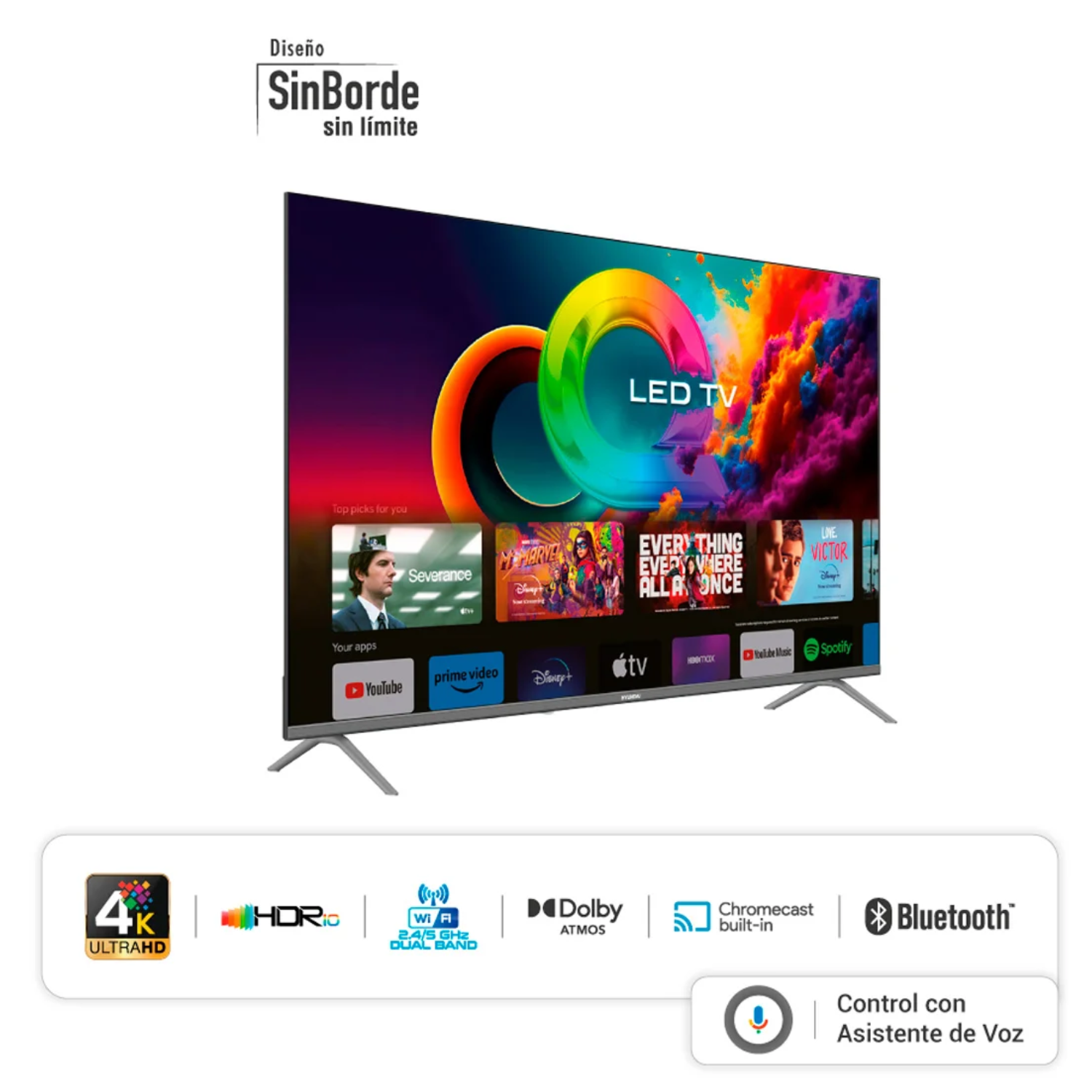TELEVISOR SMART TV UHD 4K HYUNDAI QLED 55 HYLED5529QG - GOOGLE TV - 2
