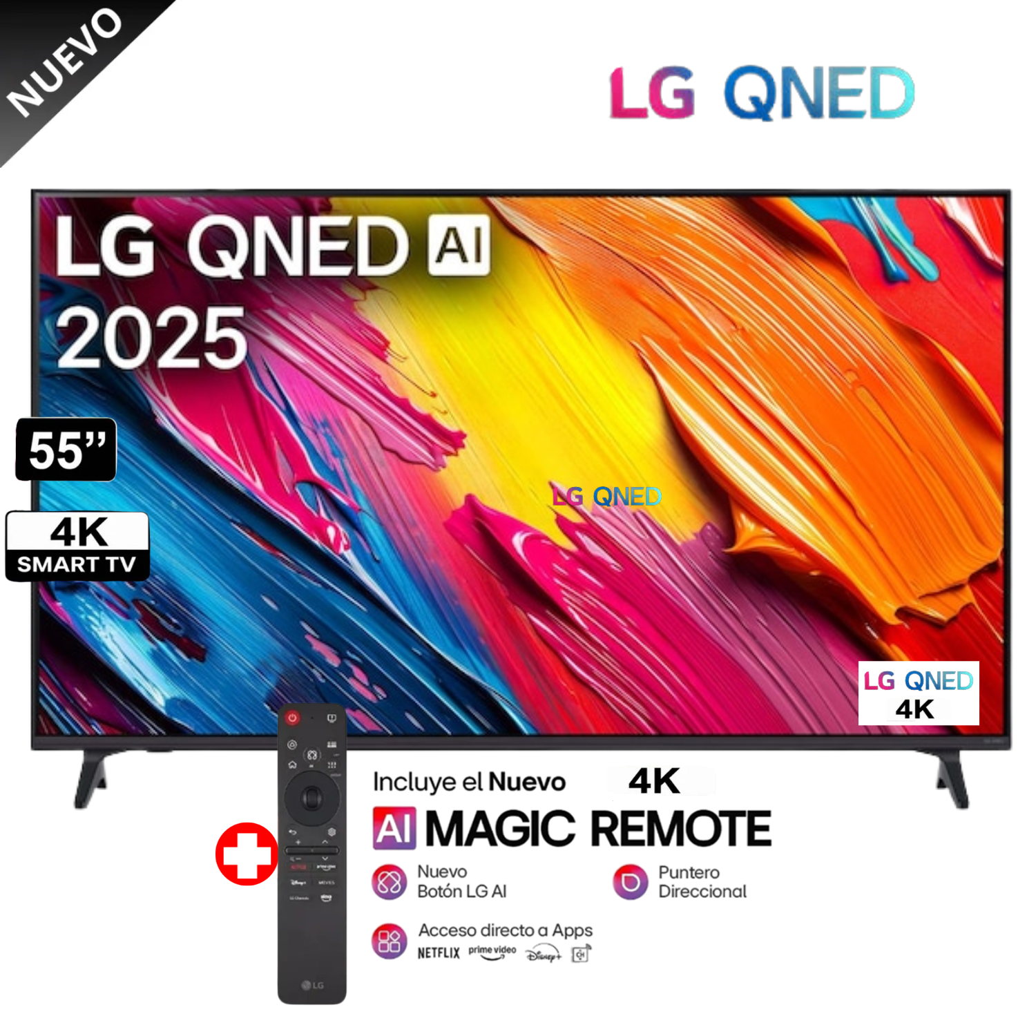 TELEVISOR SMART TV LG QNED 4K 50' 50QNED70ASA CON THINQ AI + CONTROL MAGIC - 1