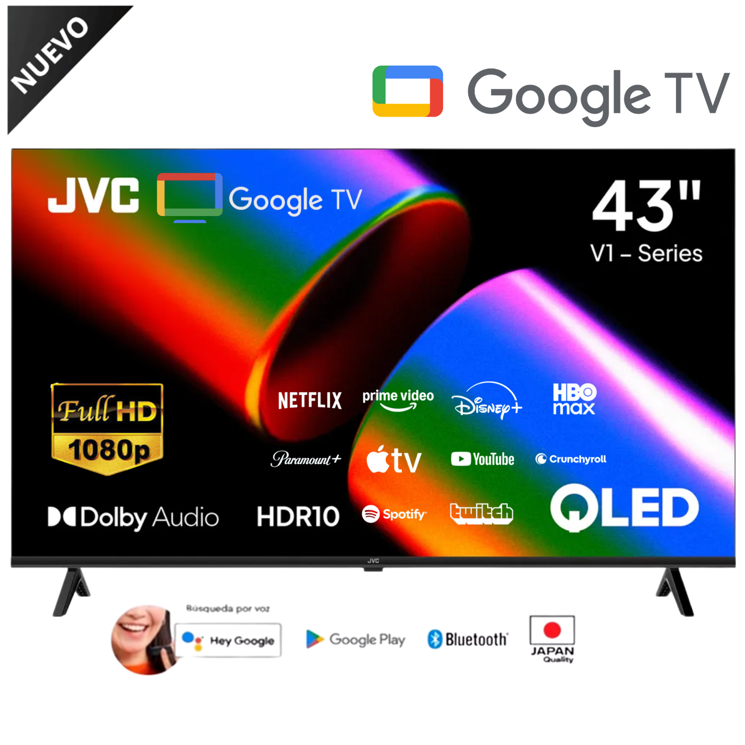 TELEVISOR JVC 43' QLED FHD GOOGLE TV LT-43KM4584 SMART TV - 1