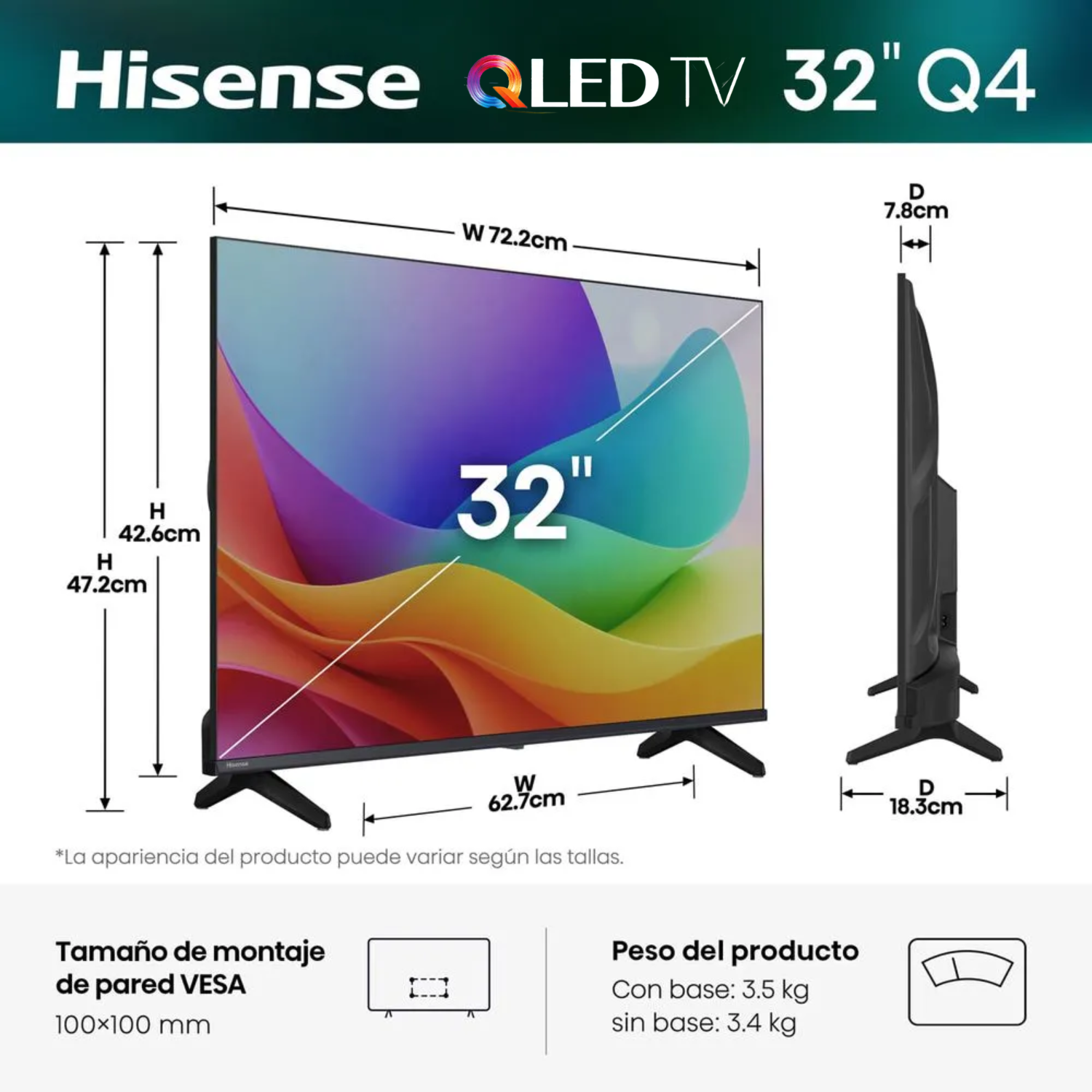 TELEVISOR HISENSE HI-QLED 32' HD SMART TV 32Q4SV - 2