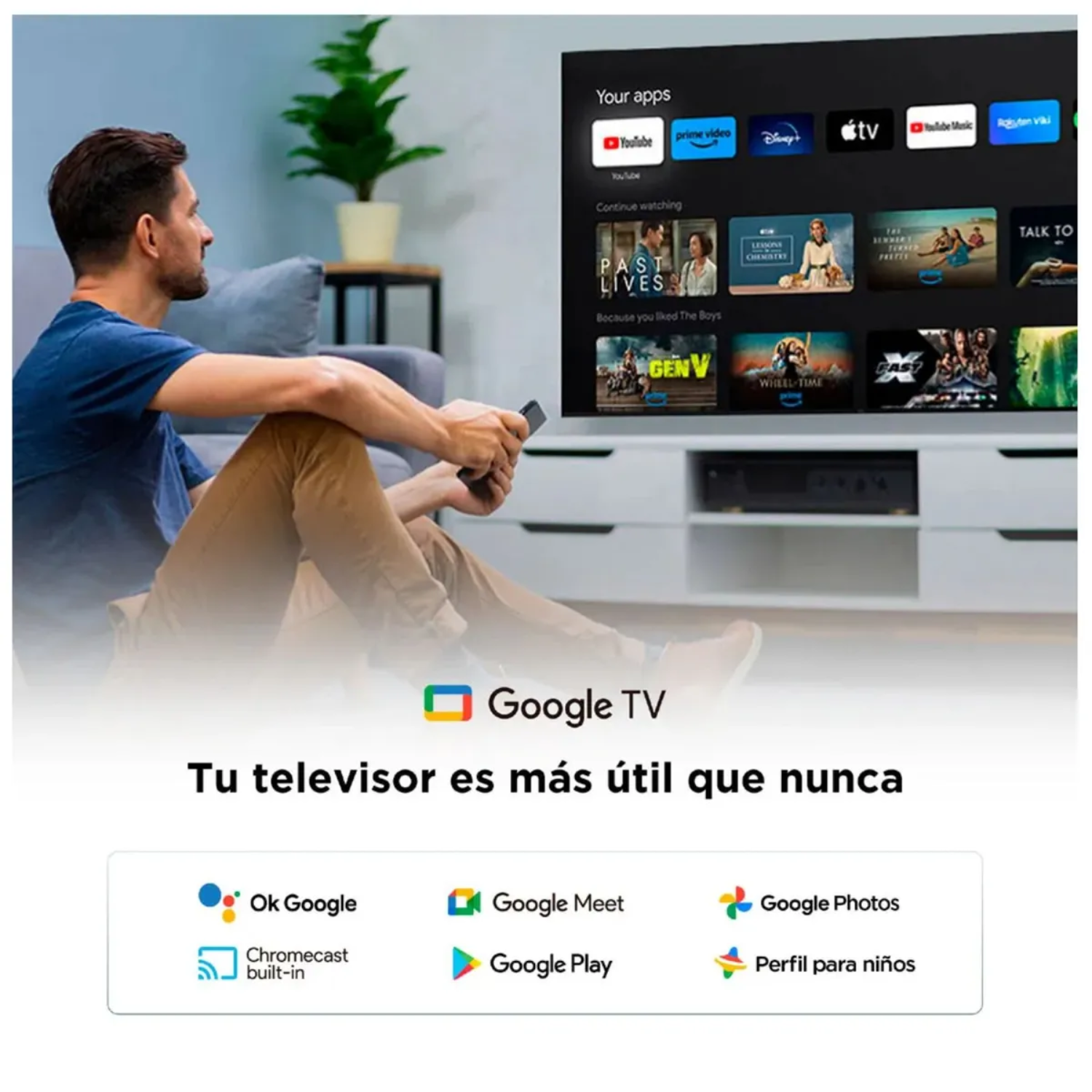 TELEVISOR TCL LED 55” 4K UHD SMART TV GOOGLE TV 55P6K - 4