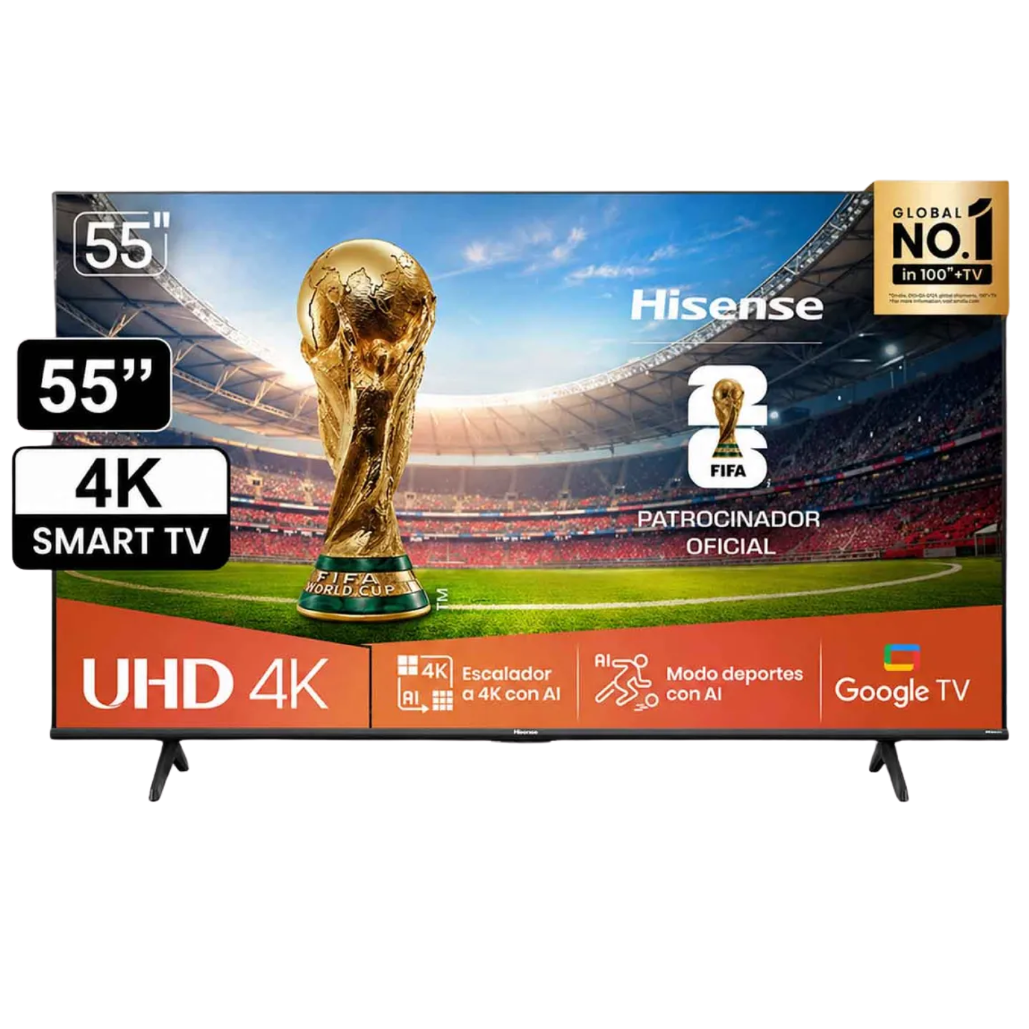 TELEVISOR HISENSE LED 55' UHD 4K SMART TV 55A6N8 GOOGLE TV - 2