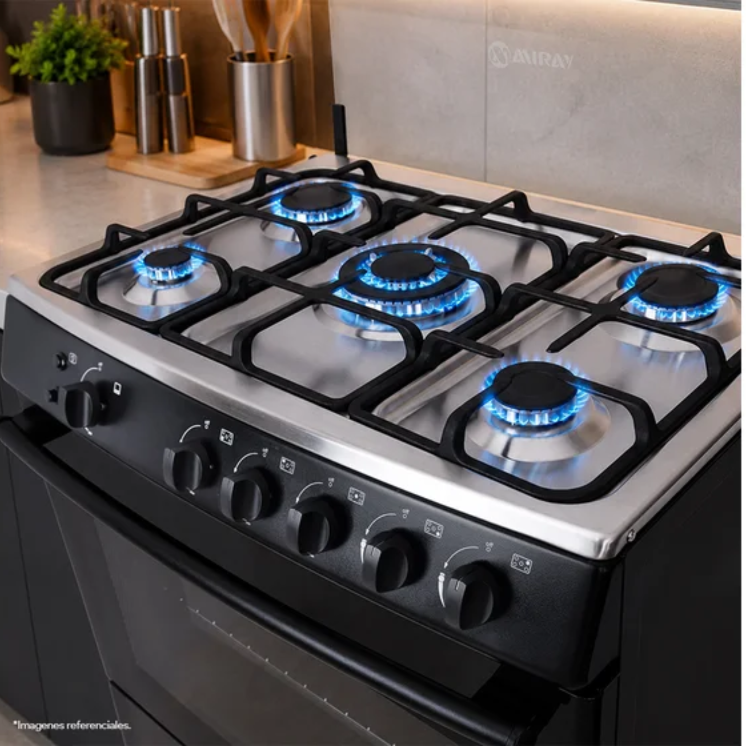 COCINA A GAS MIRAY GIRASOL PLUS GLP 5 HORNILLAS - 7