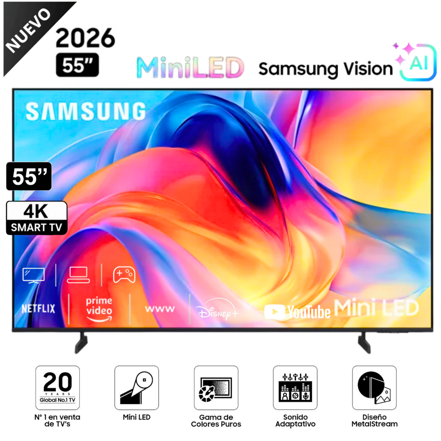 TELEVISOR SAMSUNG 55'' MINI LED M70H VISION AI SMART TV (2026) - 1