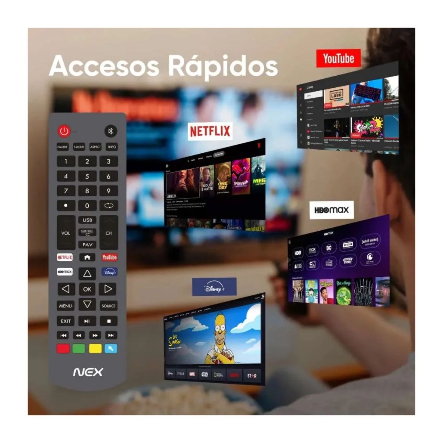 TELEVISOR NEX 32' HD SMART TV ANDROID 14 TVLED32S + ANTENA DIGITAL - 6