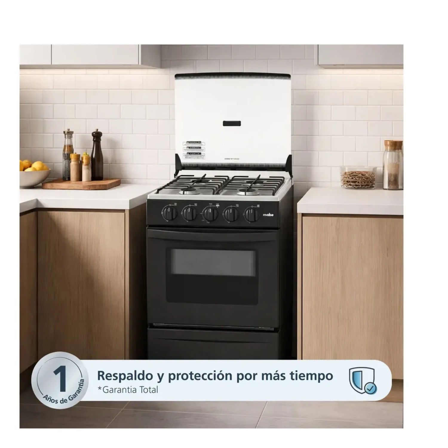 COCINA DE PIE A GAS MABE 4 HORNILLAS EMP2000AN0 NEGRO - 5